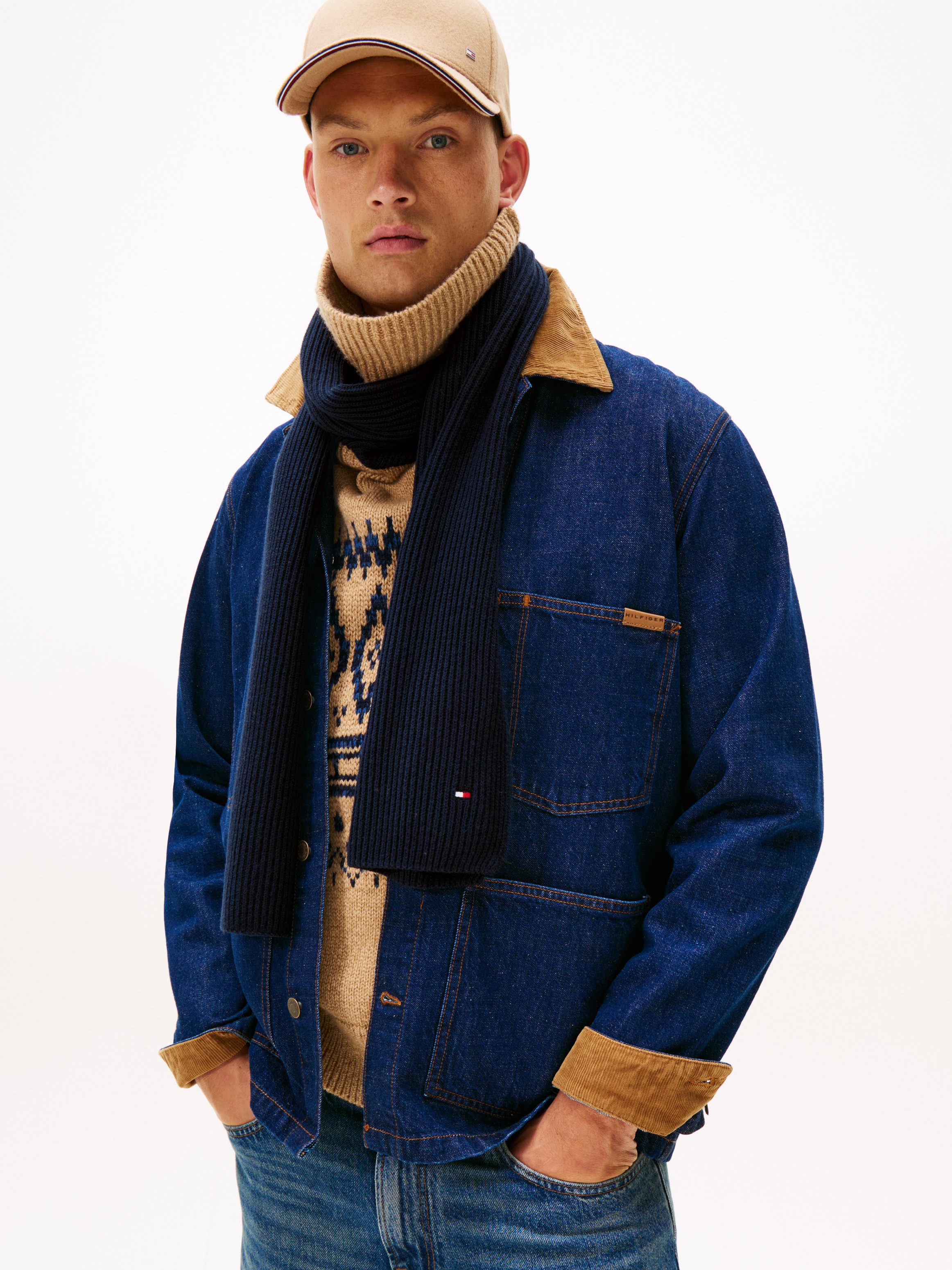 Tommy Hilfiger Gebreide sjaal TH FLAG PIMA COTTON CASH SCARF