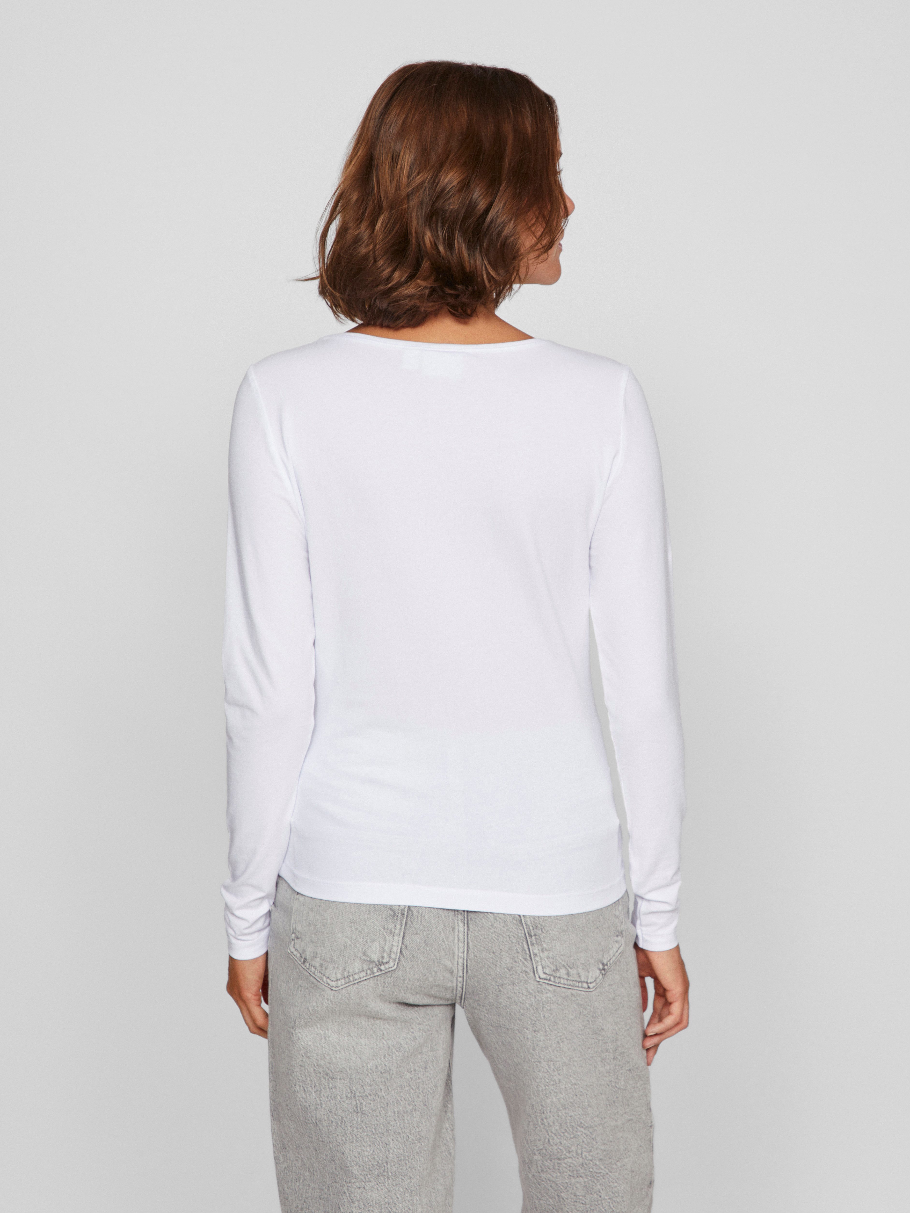 Vila Shirt met lange mouwen VINORA L/S O-NECK TOP - NOOS