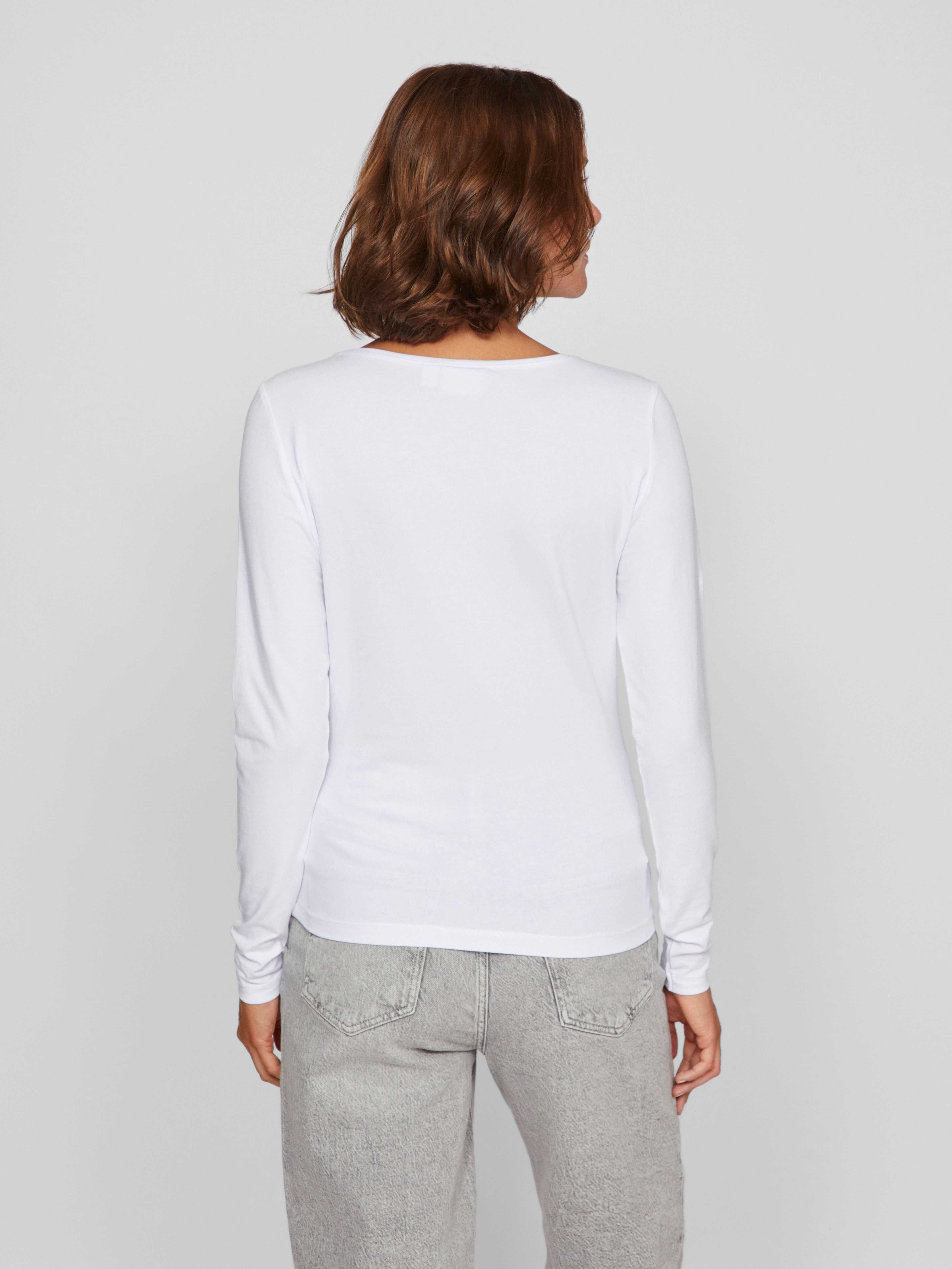 Vila Shirt met lange mouwen VINORA L S O-NECK TOP NOOS