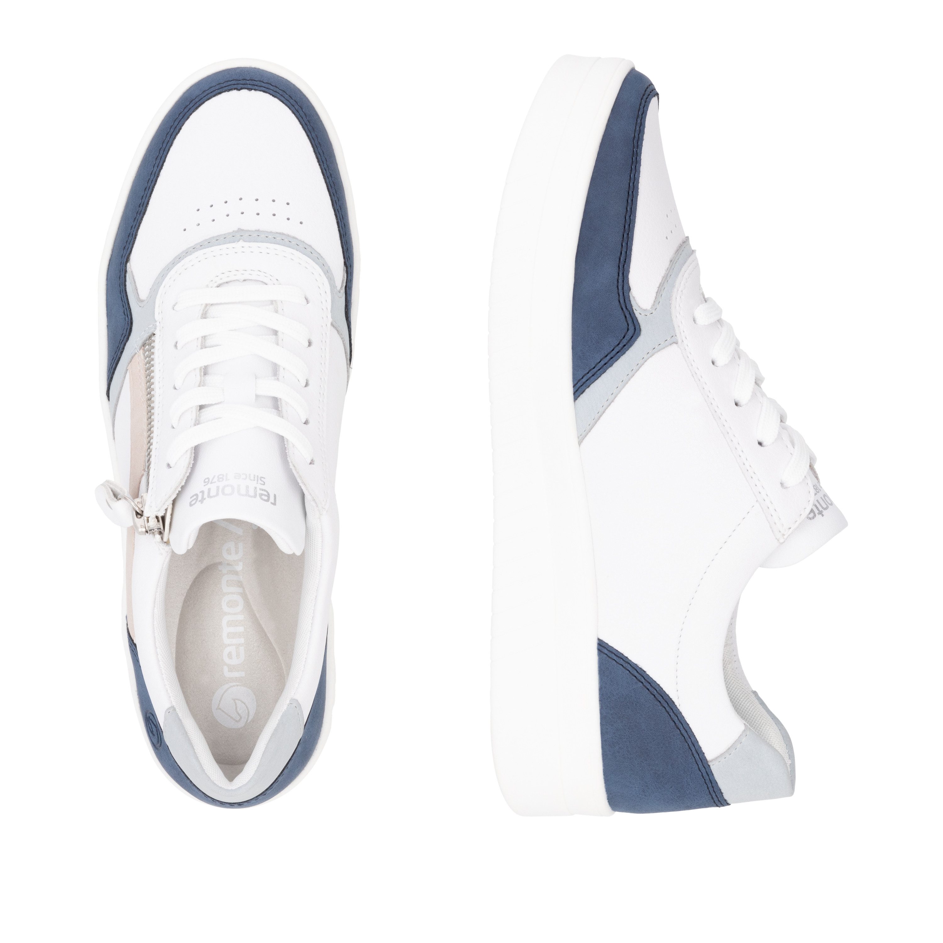 Remonte Plateausneakers , vrijetijdsschoen, lage schoen, veterschoen in smalle vorm