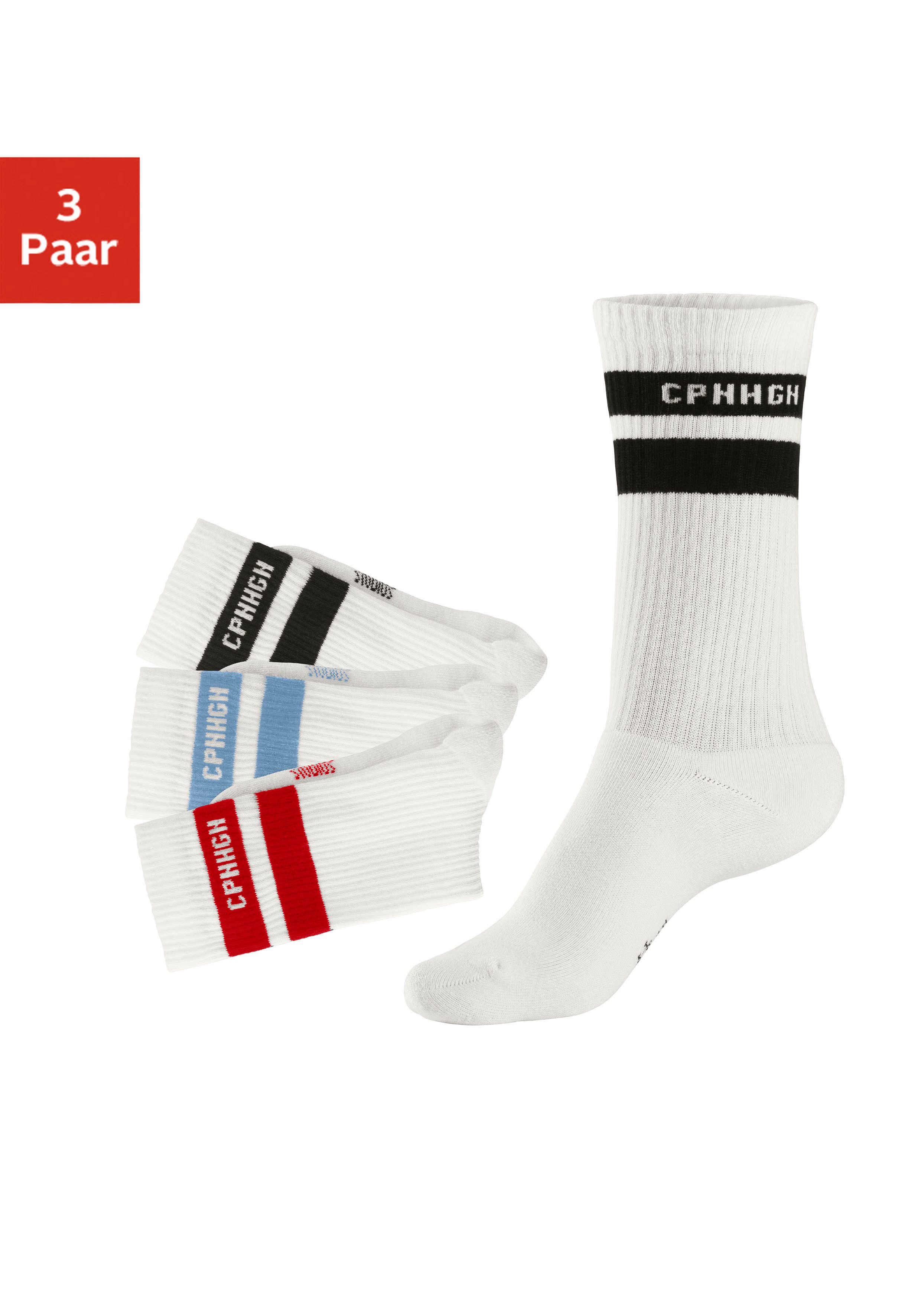 OTTO Copenhagen Studios Tennissokken (set, 3 paar) unisex sportsokken maat 43-46 wit