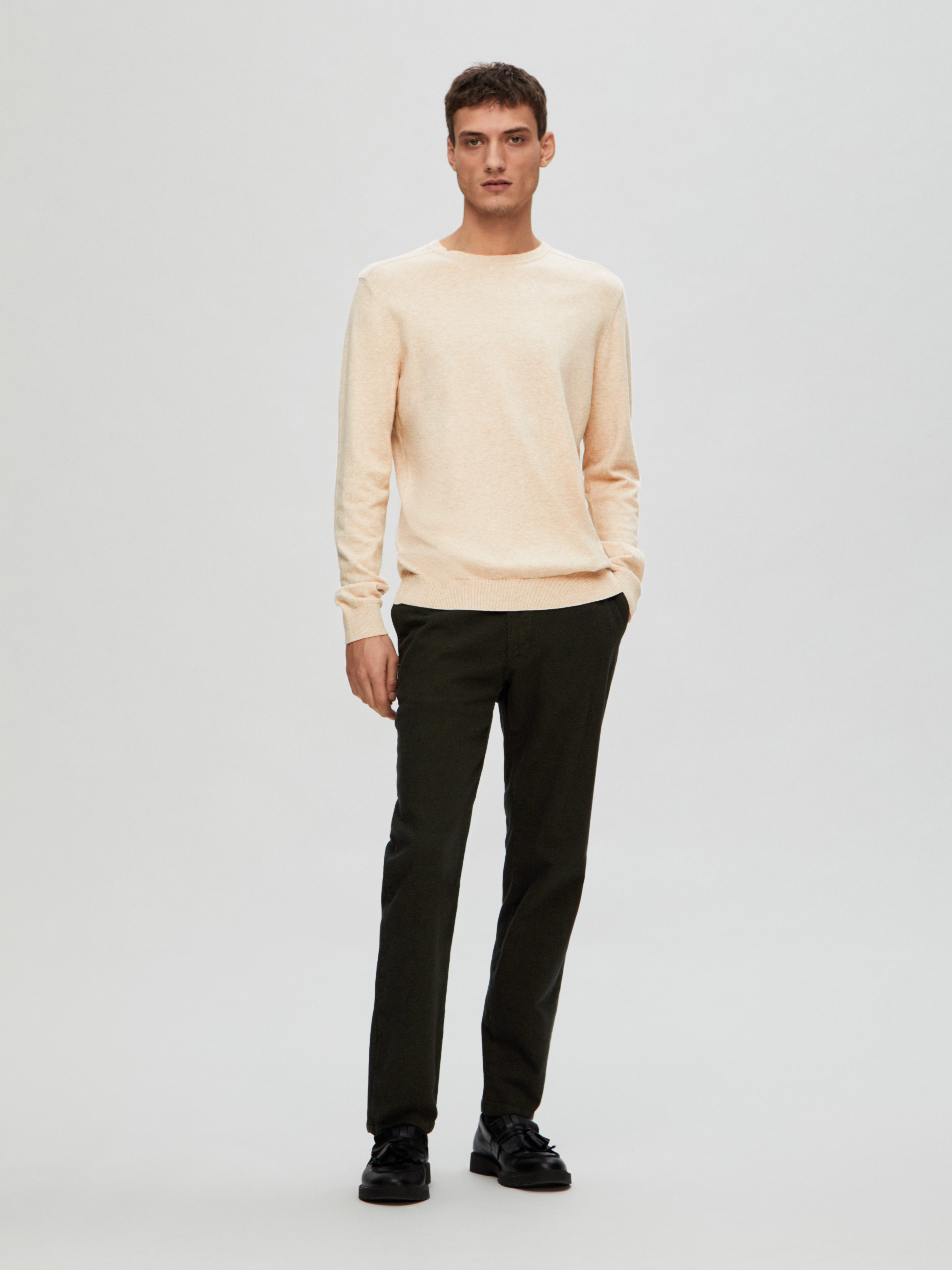 SELECTED HOMME Gebreide trui SLHBERG CREW NECK NOOS