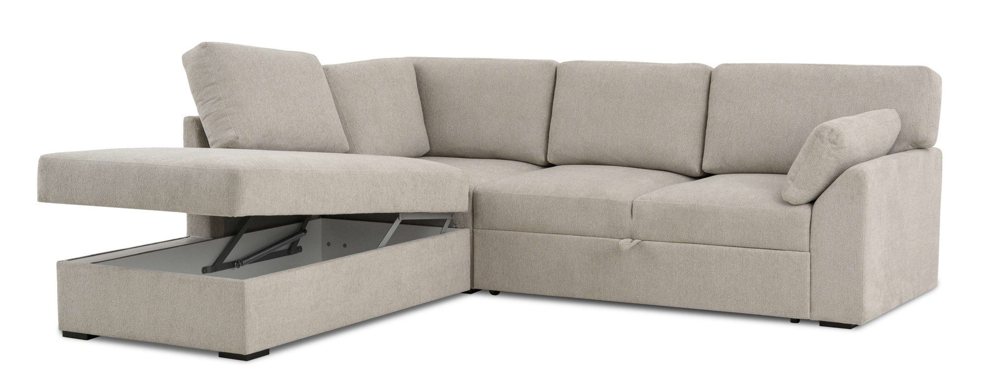Home affaire Hoekbank Citry Breedte 242 cm, chenille, bedfunctie, bedlade, L-vorm (304-delig)