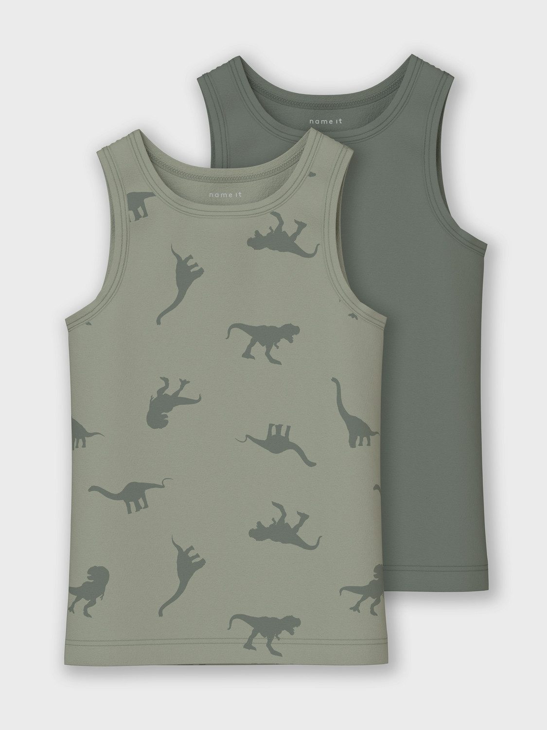 Name It Hemd NMMTANK TOP 2P AGAVE GREEN DINO NOOS (set 2 stuks)