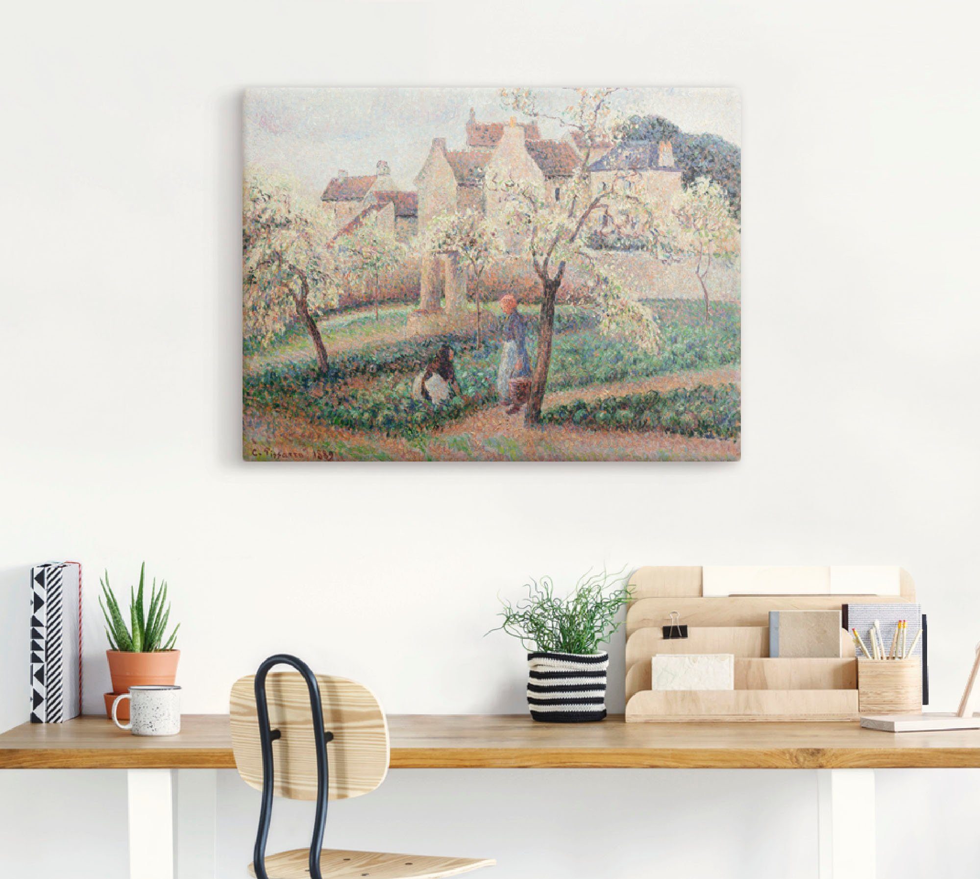 Artland Artprint op linnen Bloeiende pruimenbomen 1889