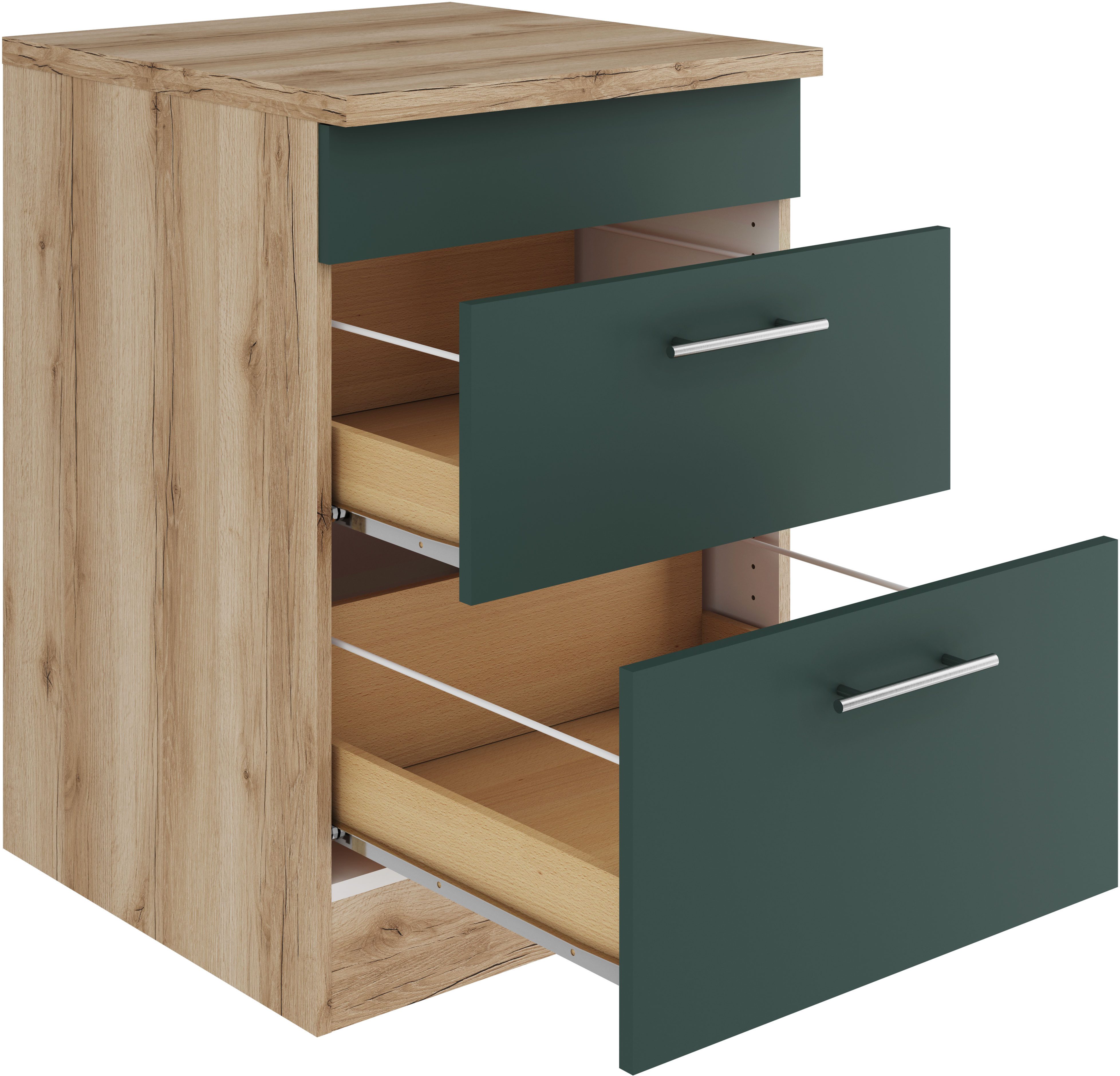 OPTIFIT Ombouwkast voor fornuis Bella Breedte 60 cm, voor kookplaten, 2 uittrekken