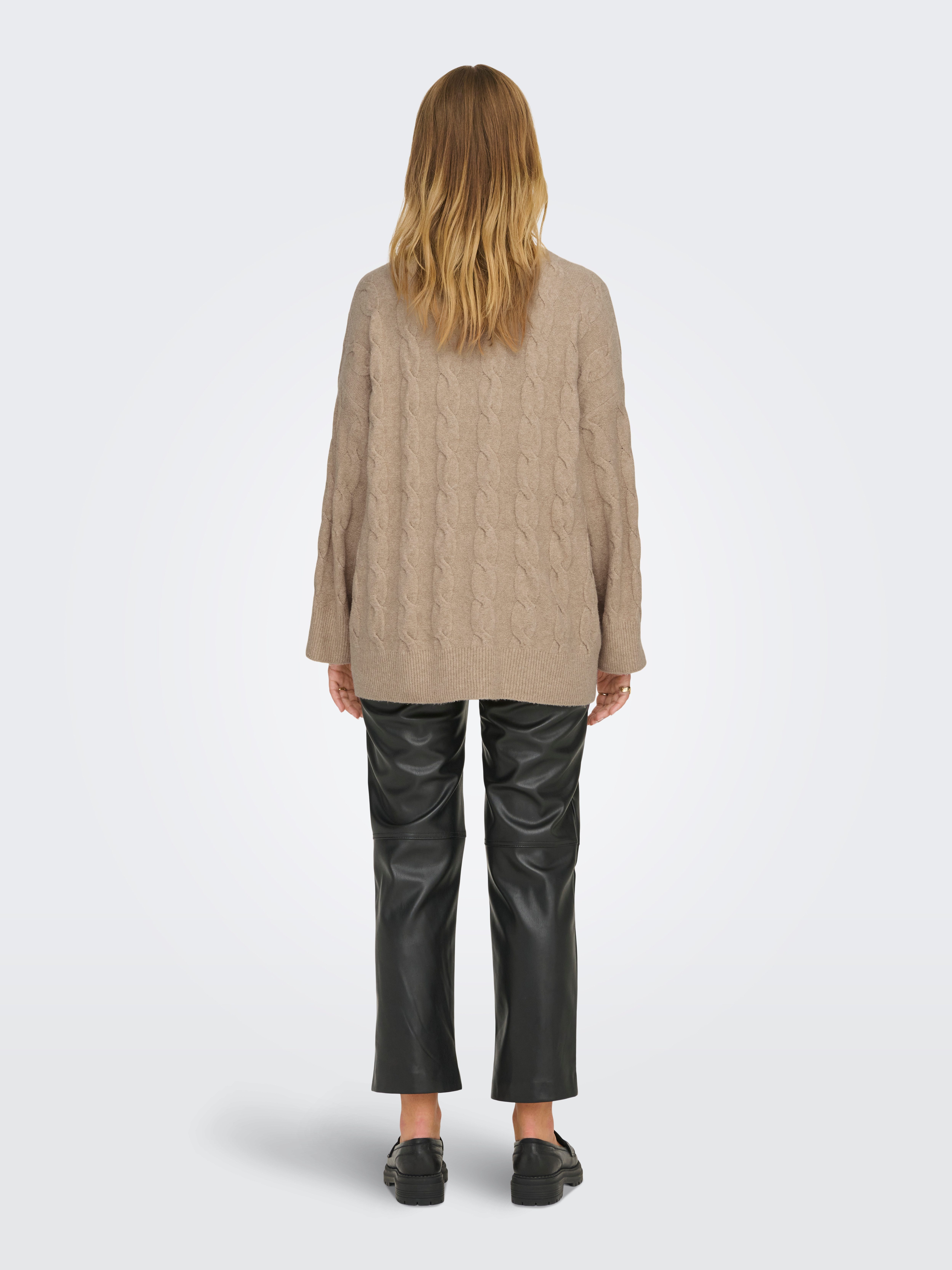 Only Trui met V-hals ONLJEANETT LIFE L/S CABLE V-NECK CC KNT