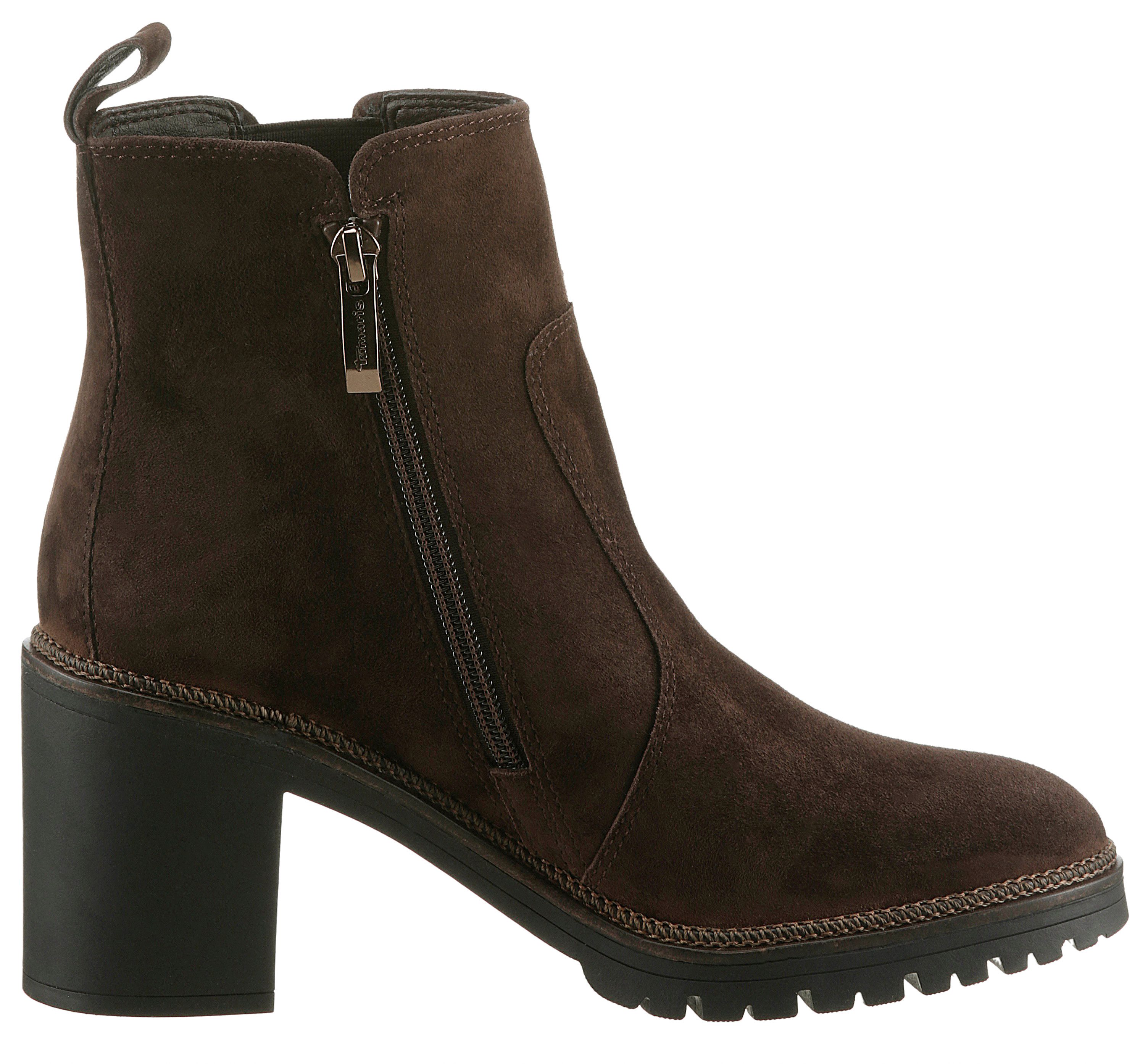 Tamaris Laarsjes blokhak, chelseaboots, ankleboots met kleine stretch-inzet