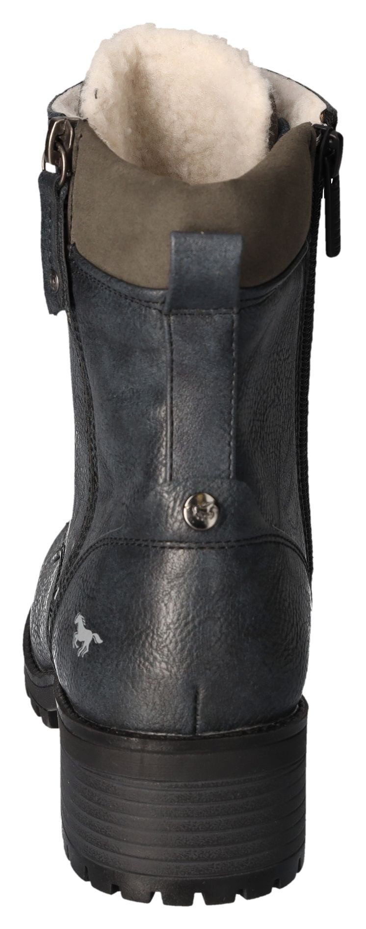 Mustang Shoes Veterschoenen veterschoenen, enkellaars, hakken, in metallic-look, smalle vorm