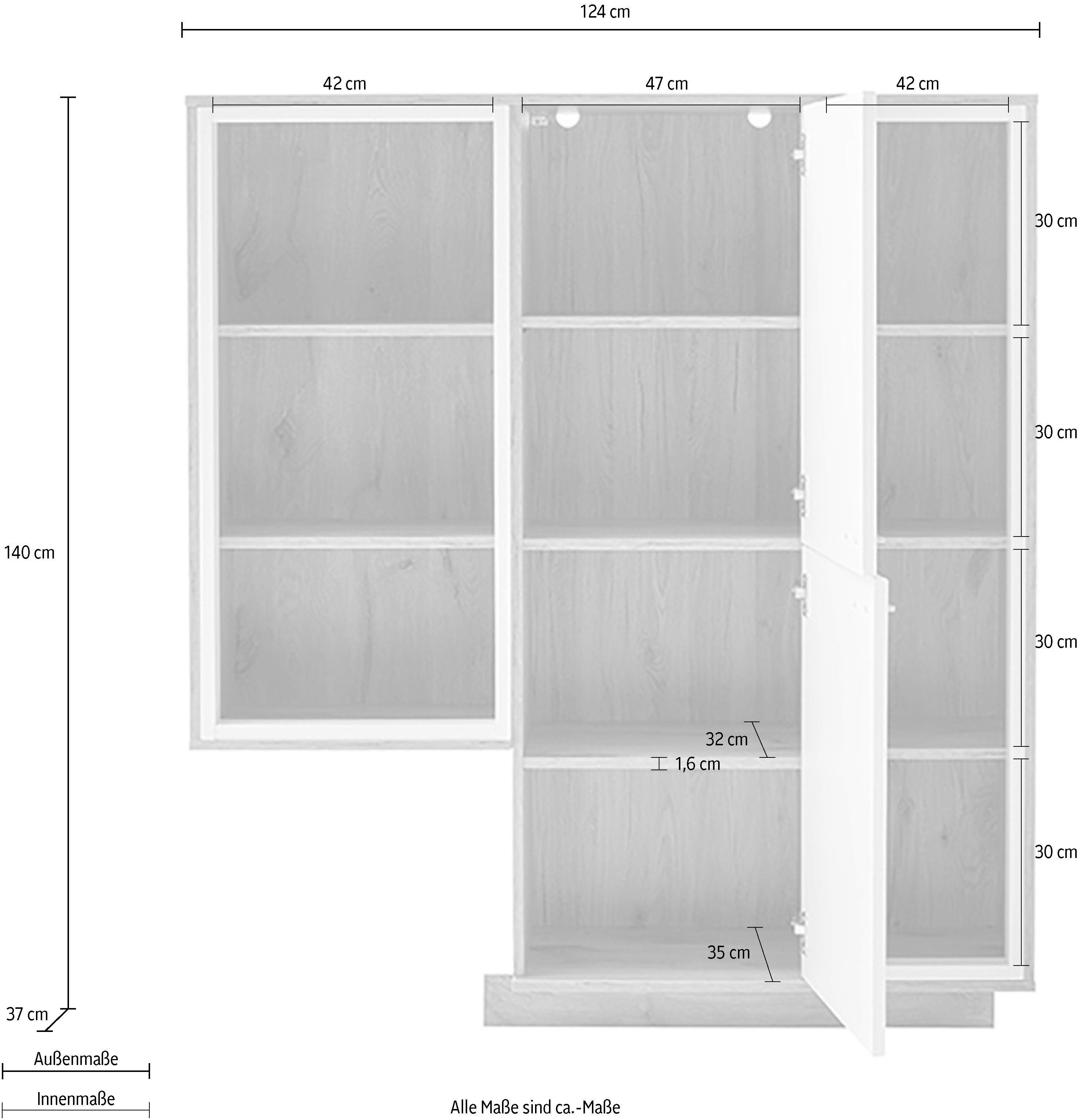 MCA furniture Highboard SANTERNO alleen in combinatie met type 46310960! breedte 124 cm