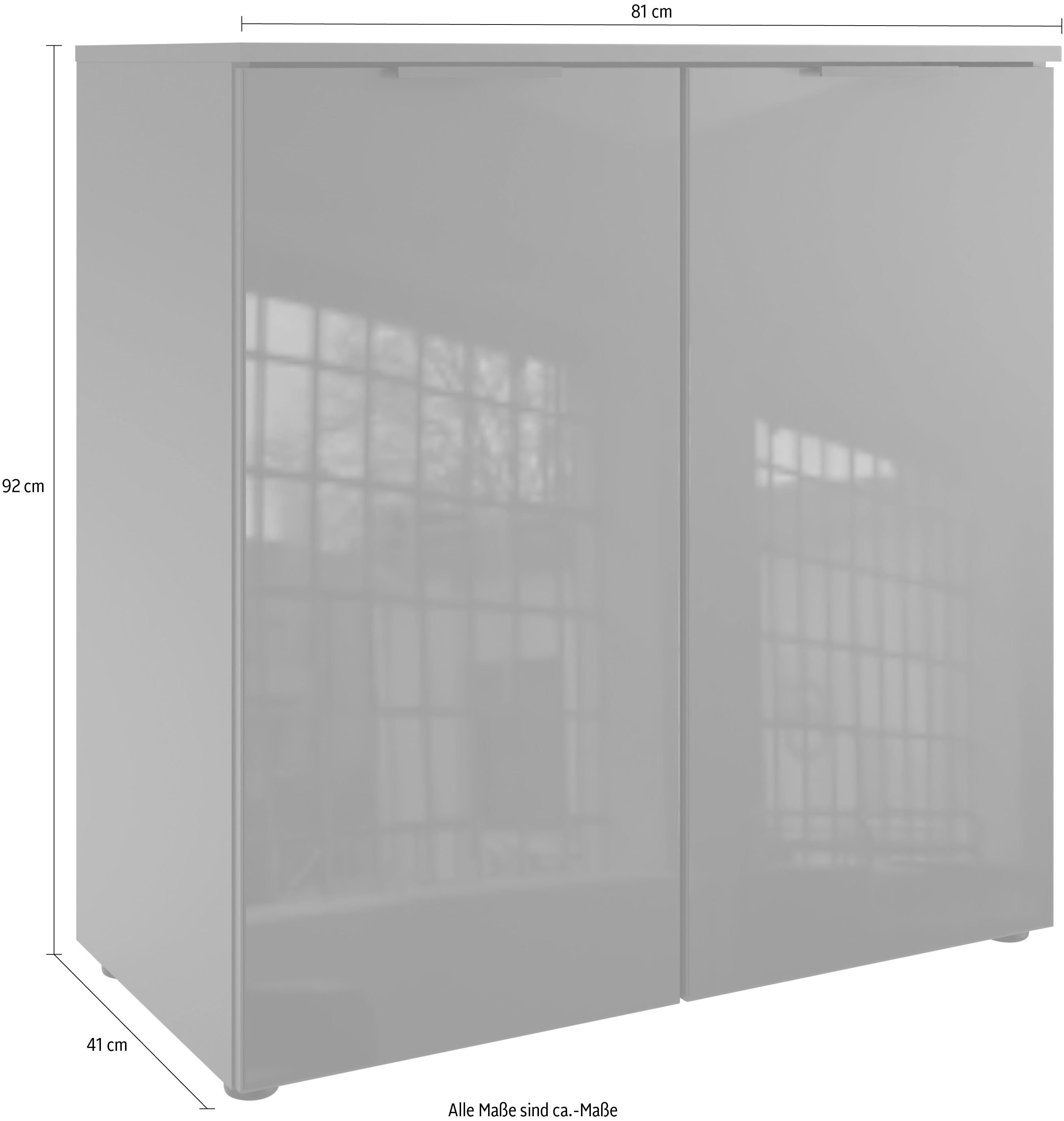 Wimex Kast Level36 black C by fresh to go met glaselementen voor, soft-closefunctie, 81 cm breed