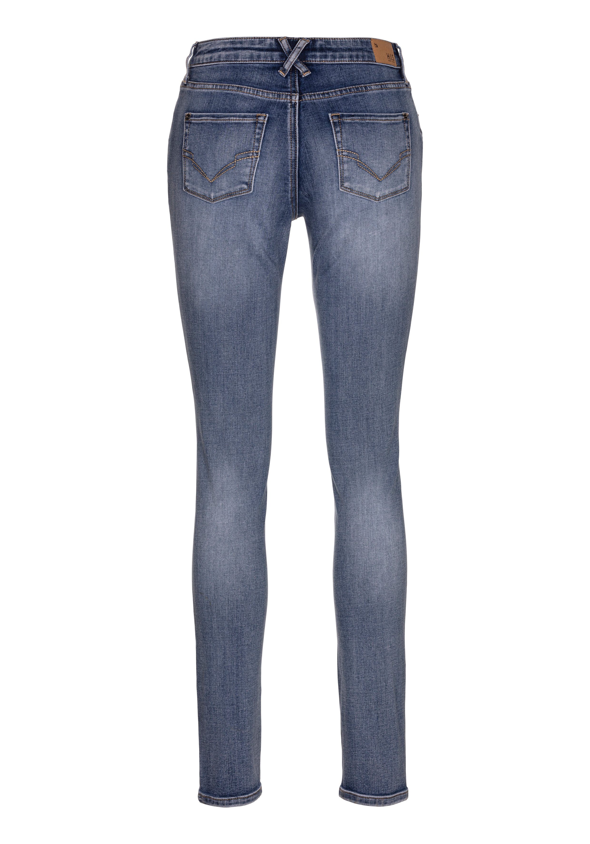 H.I.S 5-pocket jeans AriaMS normale taille, skinny jeans, met used-wassing, 5-pocket-stijl