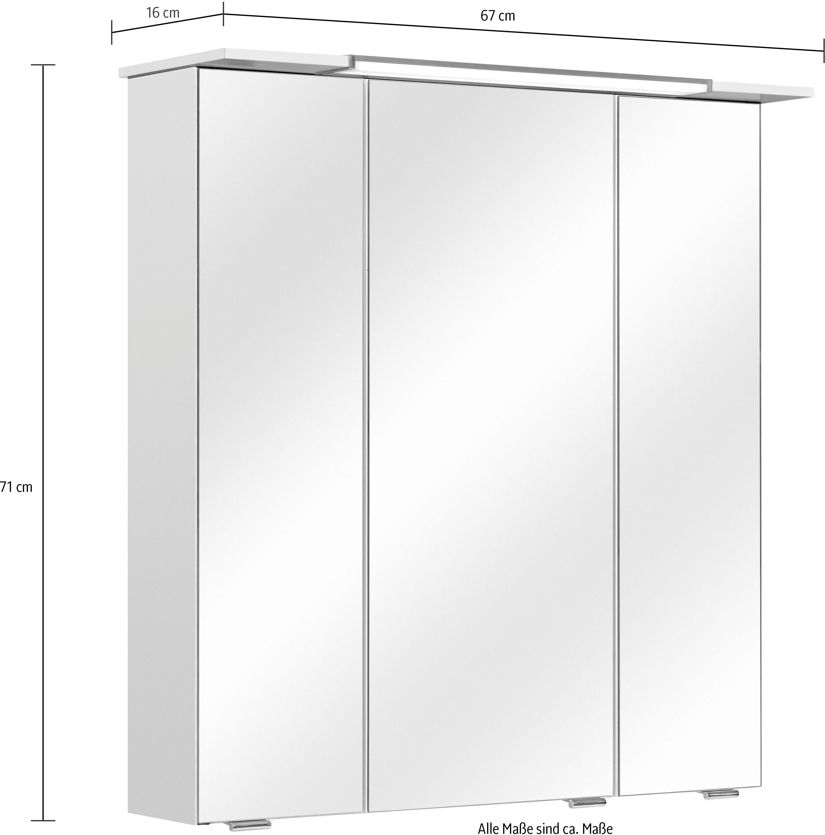 Saphir Badmeubelset Quickset 376 2-delig, wastafelonderkast en led-spiegelkast in wit glanzend, incl. deurdemper, zonder wastafel, 5 deuren (set)