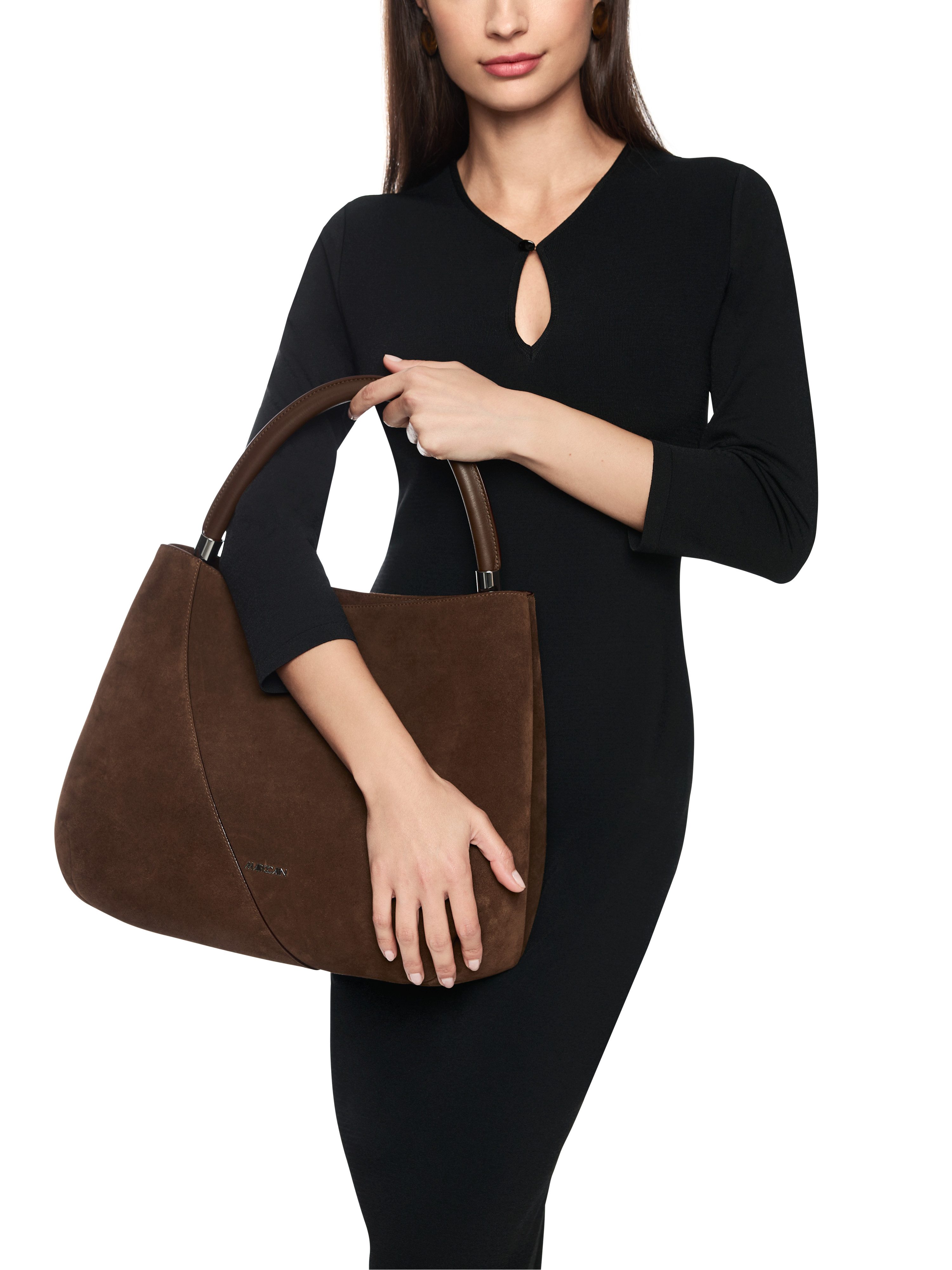 Marc Cain Tas Collections Mystic Plumage Handtas, shopper met logo-opdruk