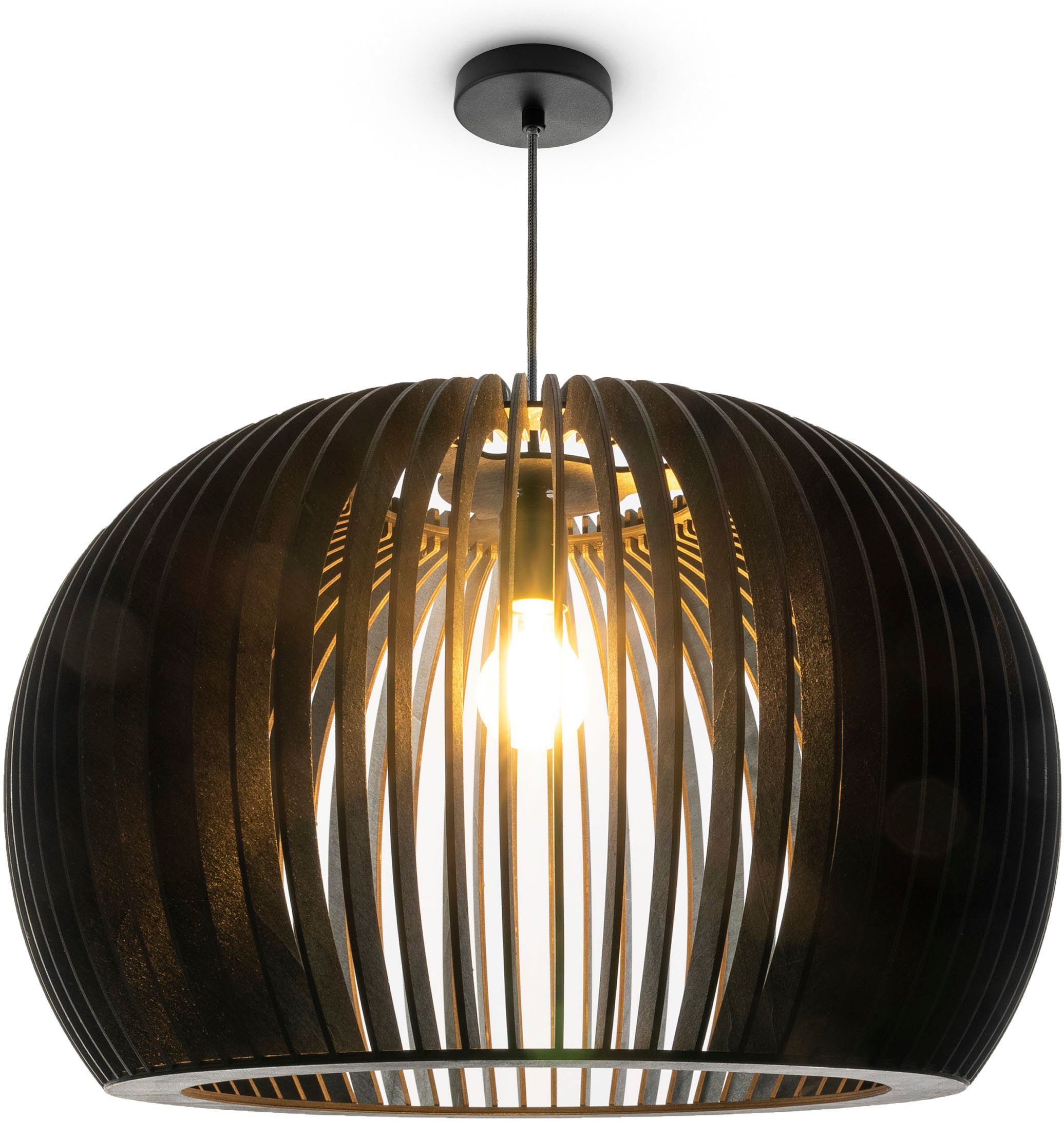 Paco Home Hanglamp PULU Pendellamp hout eettafel lamp Scandinavisch mand Boho E27 vintage