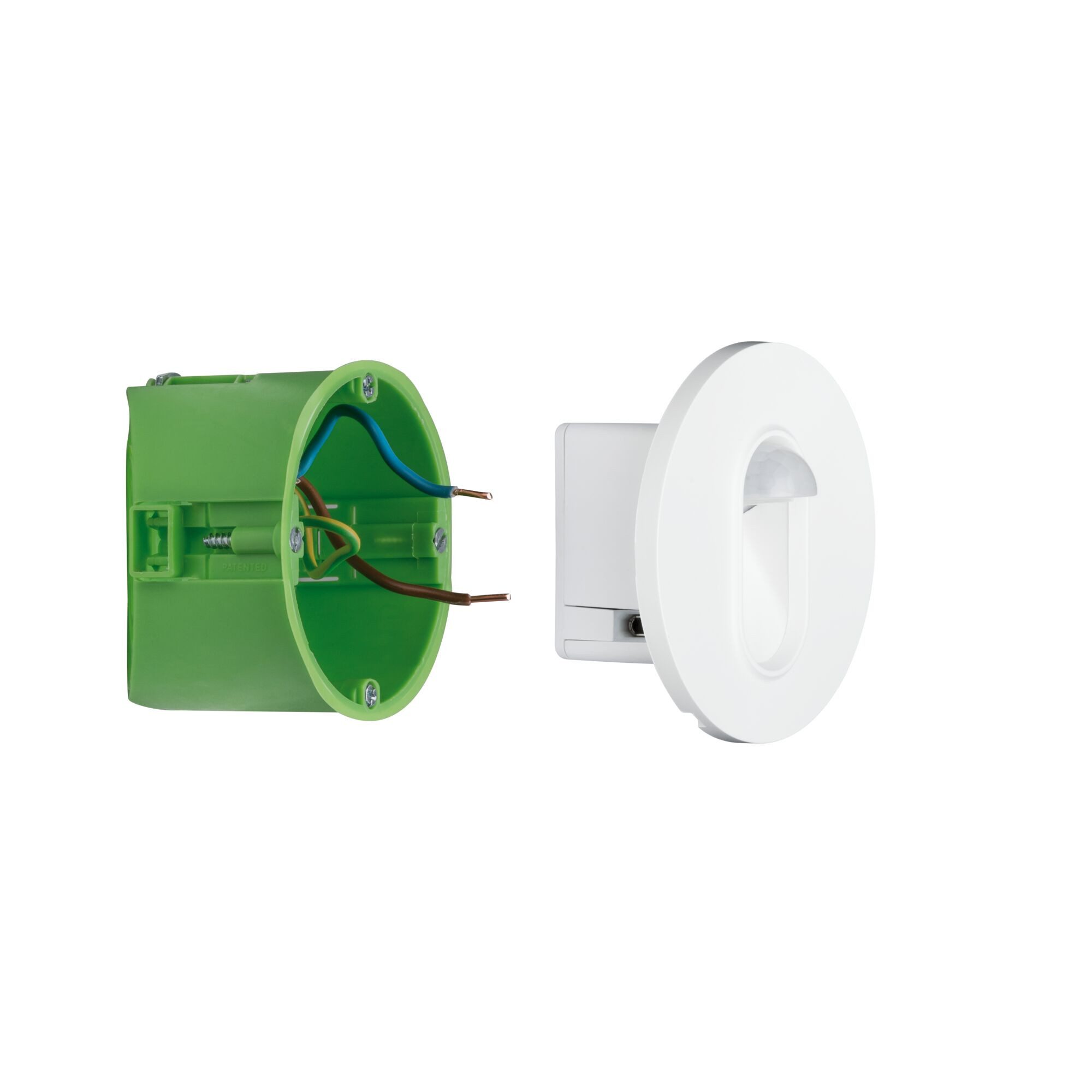 Paulmann Led-wandlamp Inbouwlamp rond Wit 2,7W met bewegingssensor schemeringssensor (1 stuk)