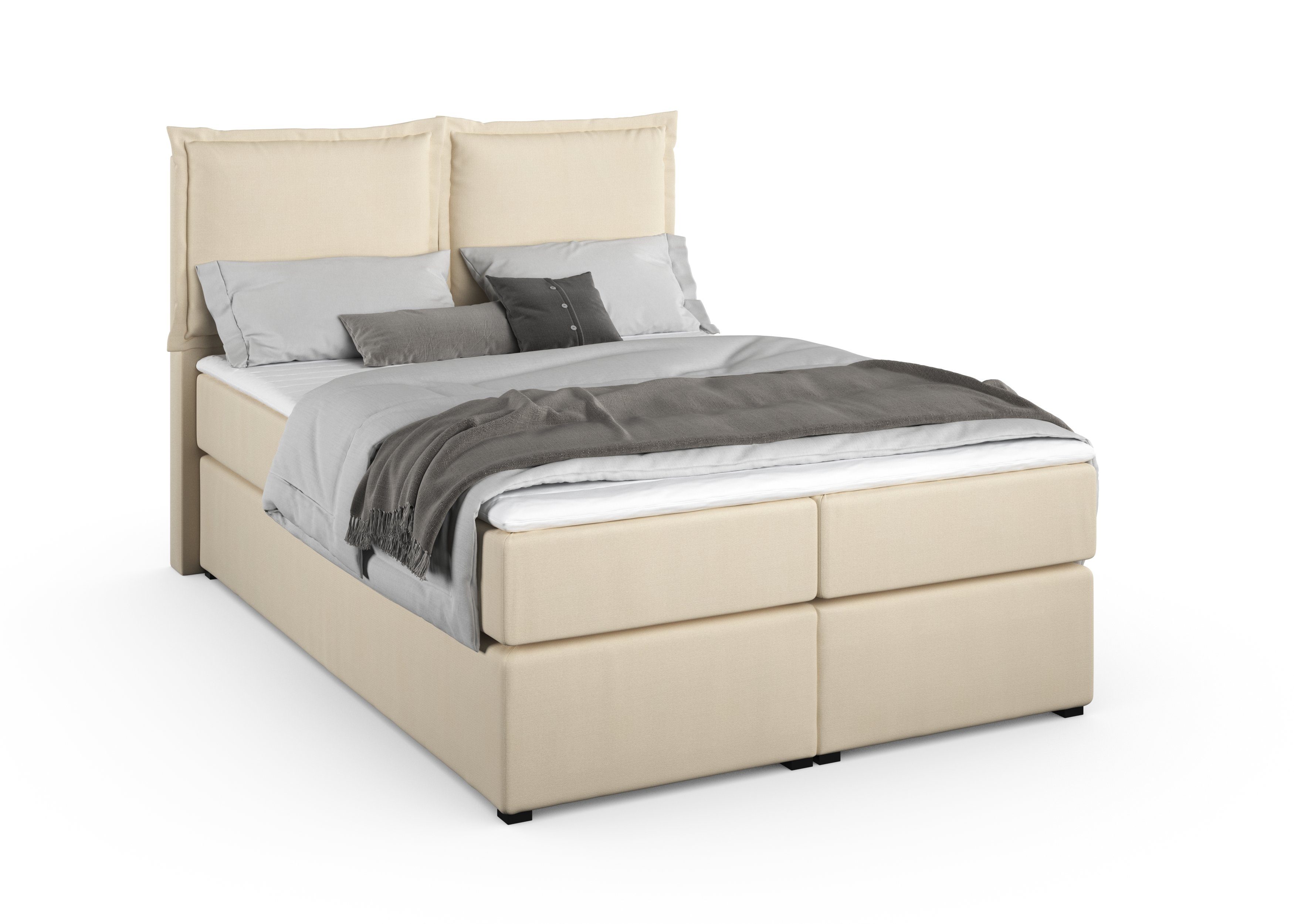 Home affaire Boxspring Lysann 5-voudig verstelbaar hoofdbord, in 4 breedten, 3 matrassoorten