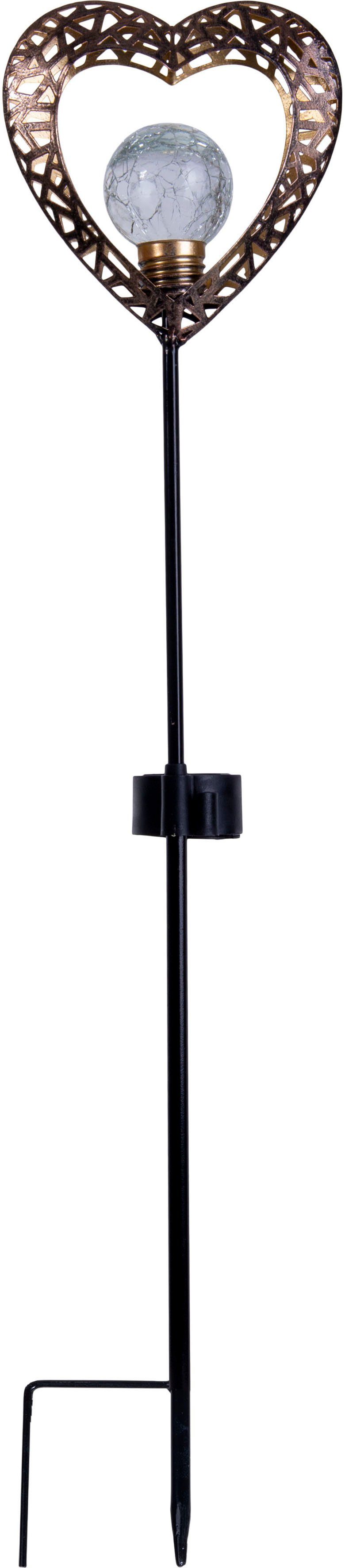 näve Ledsolarlamp Hart set van 2, grondpen, hoogte: 59 cm, led warmwit, incl. accu (1 stuk)