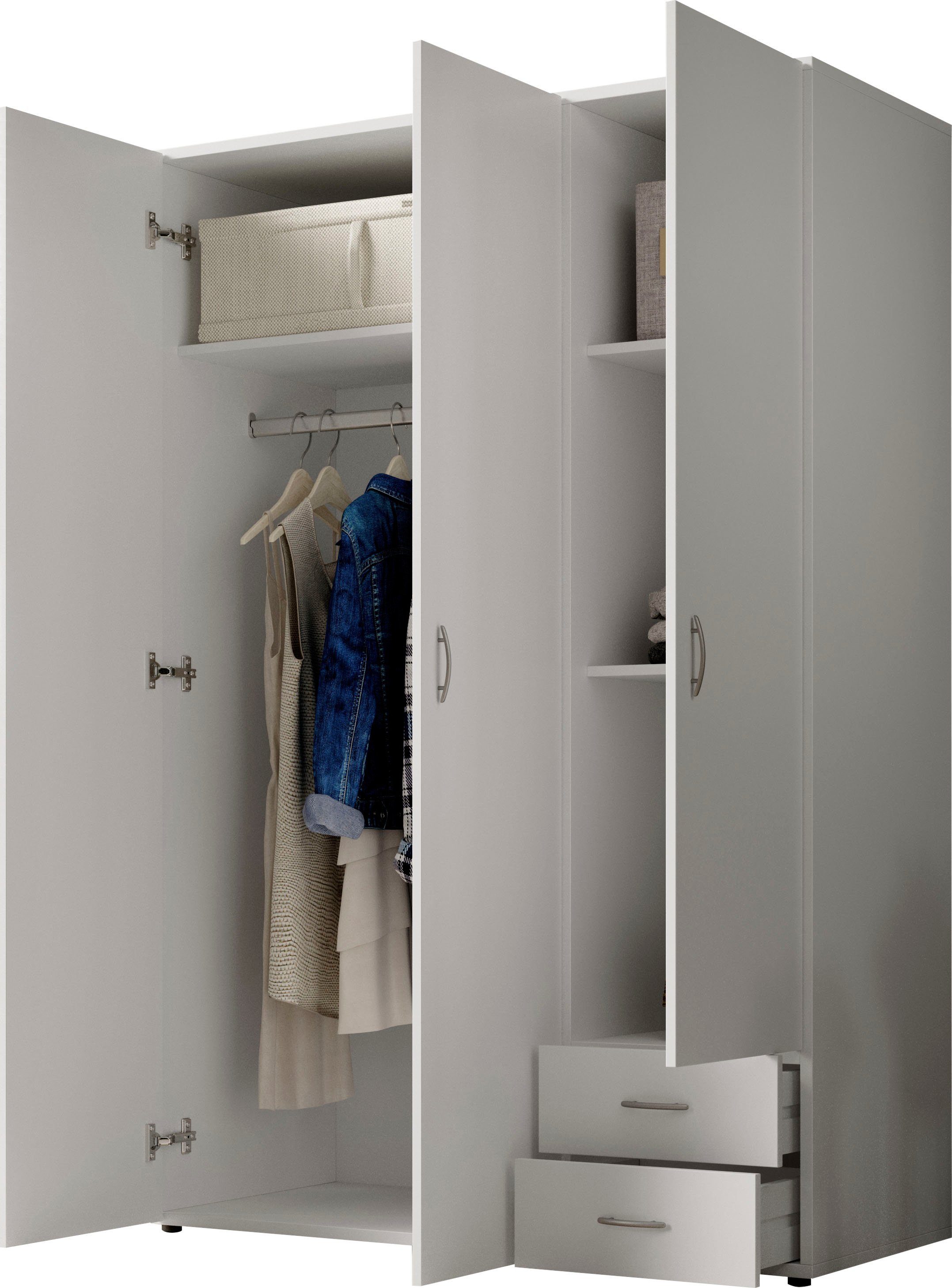 Schlafkontor Draaideurkast Base kledingkast Joe garderobekast waskast bega kast slaapkamer bestseller in 3 breedtes en 2 kleuren