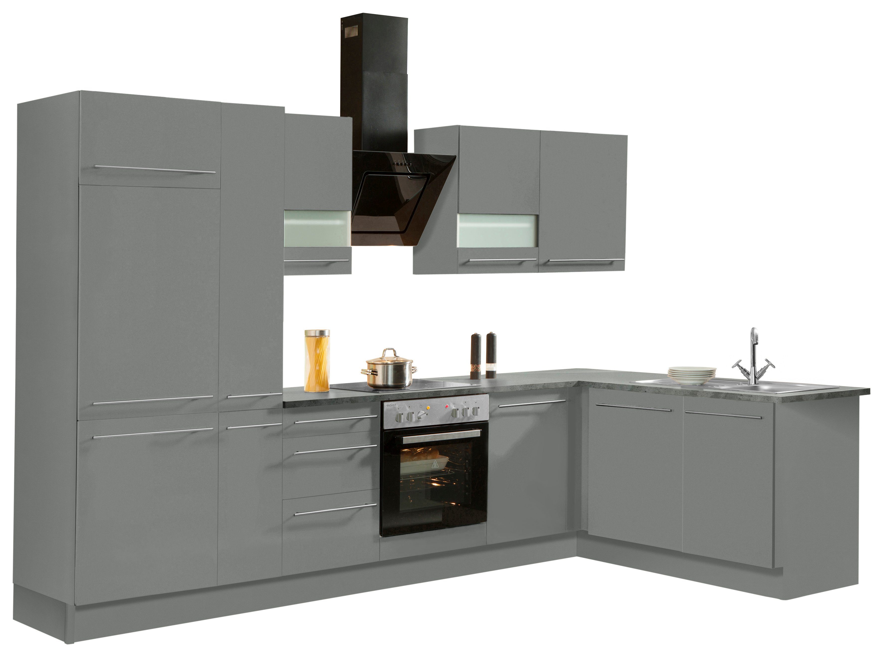 OPTIFIT Hoekkeuken Bern wonen grijs