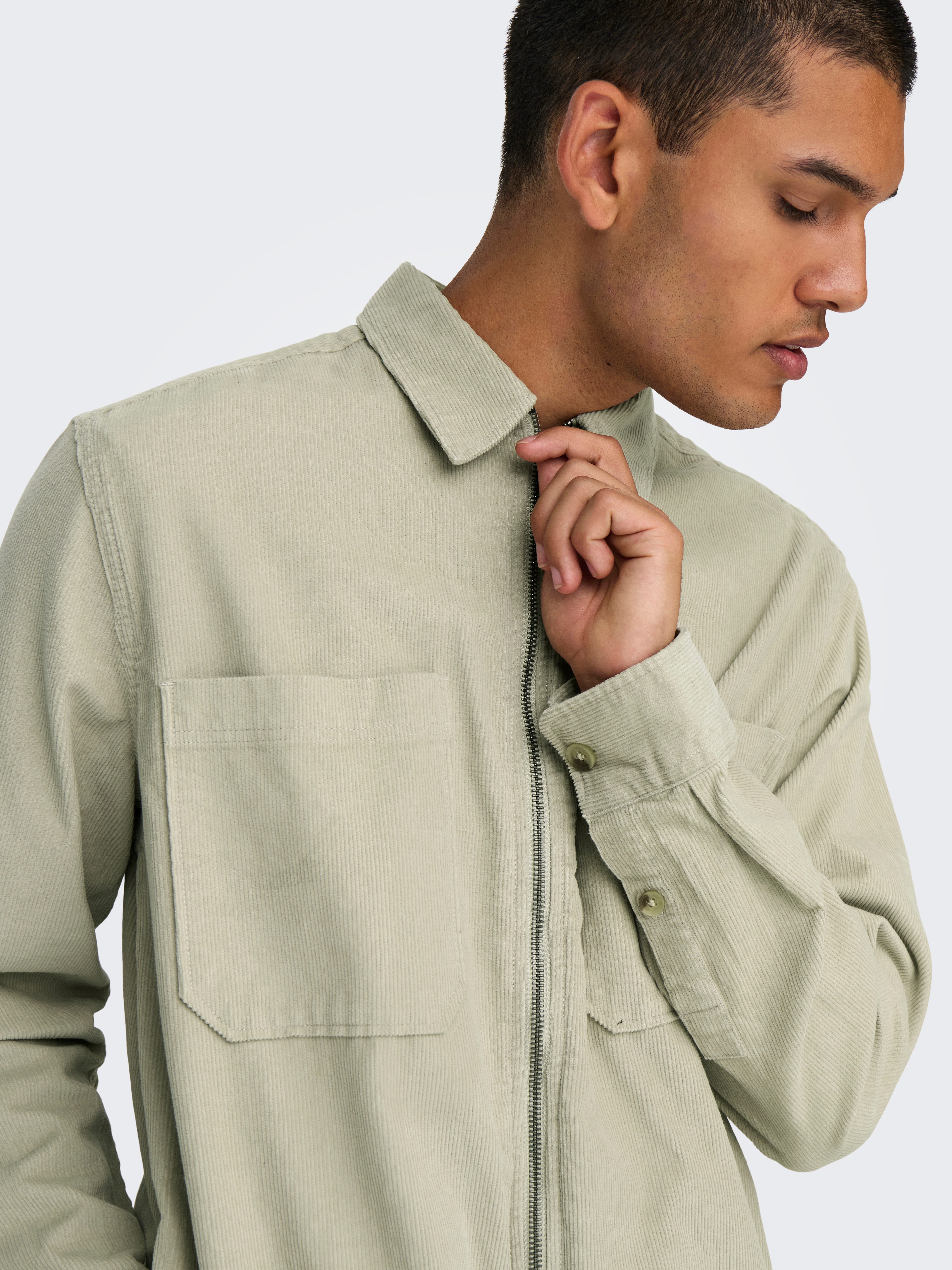 ONLY & SONS Overhemd met lange mouwen ONSALP 14W RLX 2PKT WASHD CORD LS ZIP