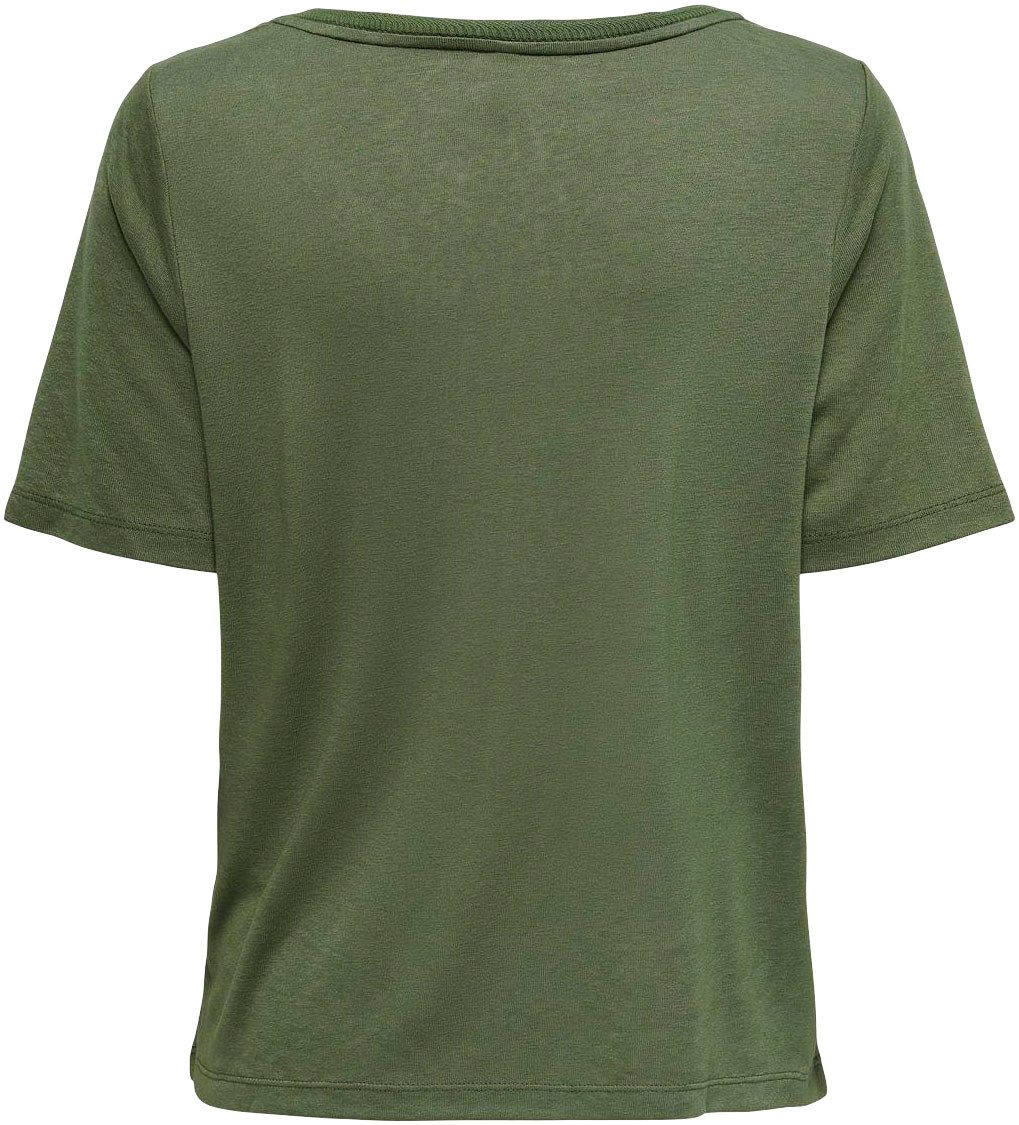 Only Shirt met korte mouwen ONLELISE S/S V-NECK TOP JRS NOOS