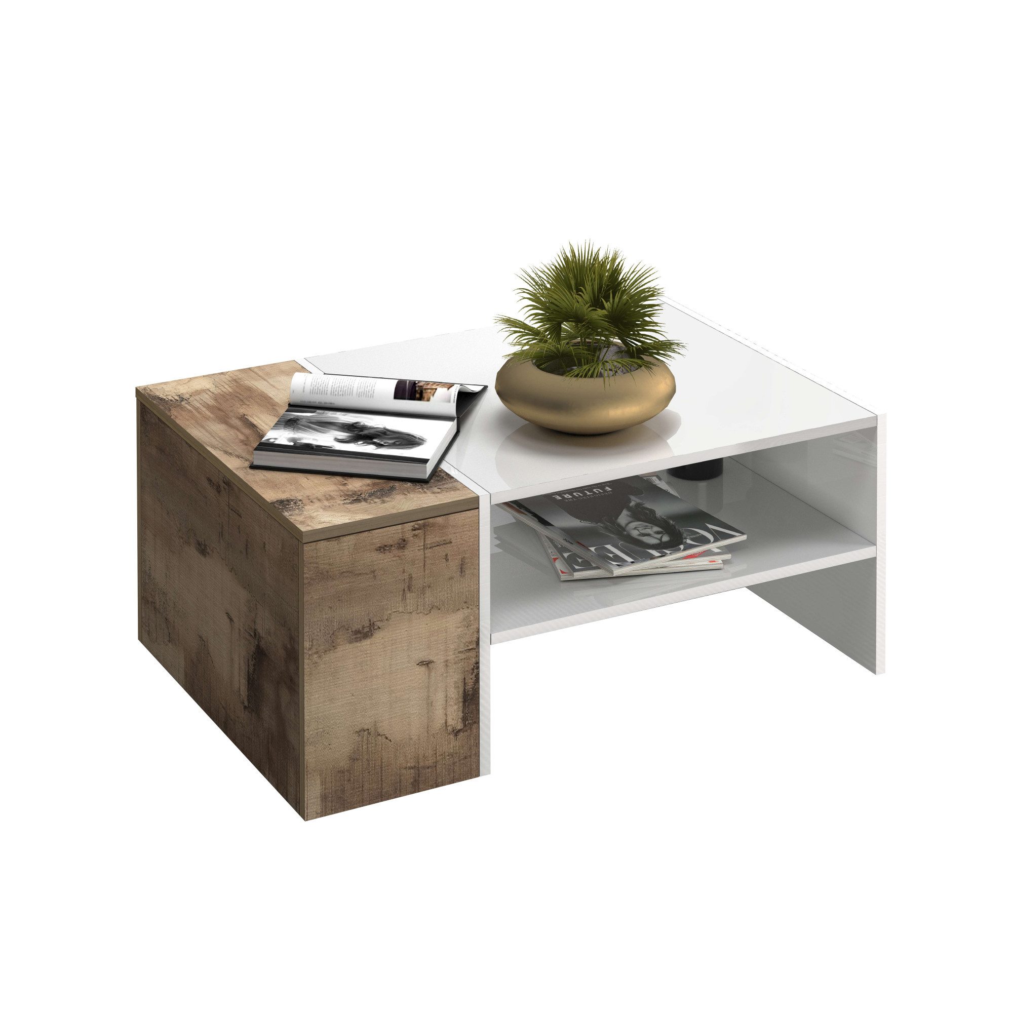 INOSIGN Salontafel Coro, salontafel met zijopbergruimte Lengte 90 cm, met twee opbergvakken waarvan één gesloten