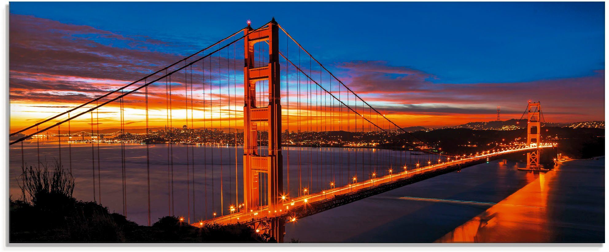 Artland Print op glas The Golden Gate Bridge 's morgens vroeg (1 stuk)