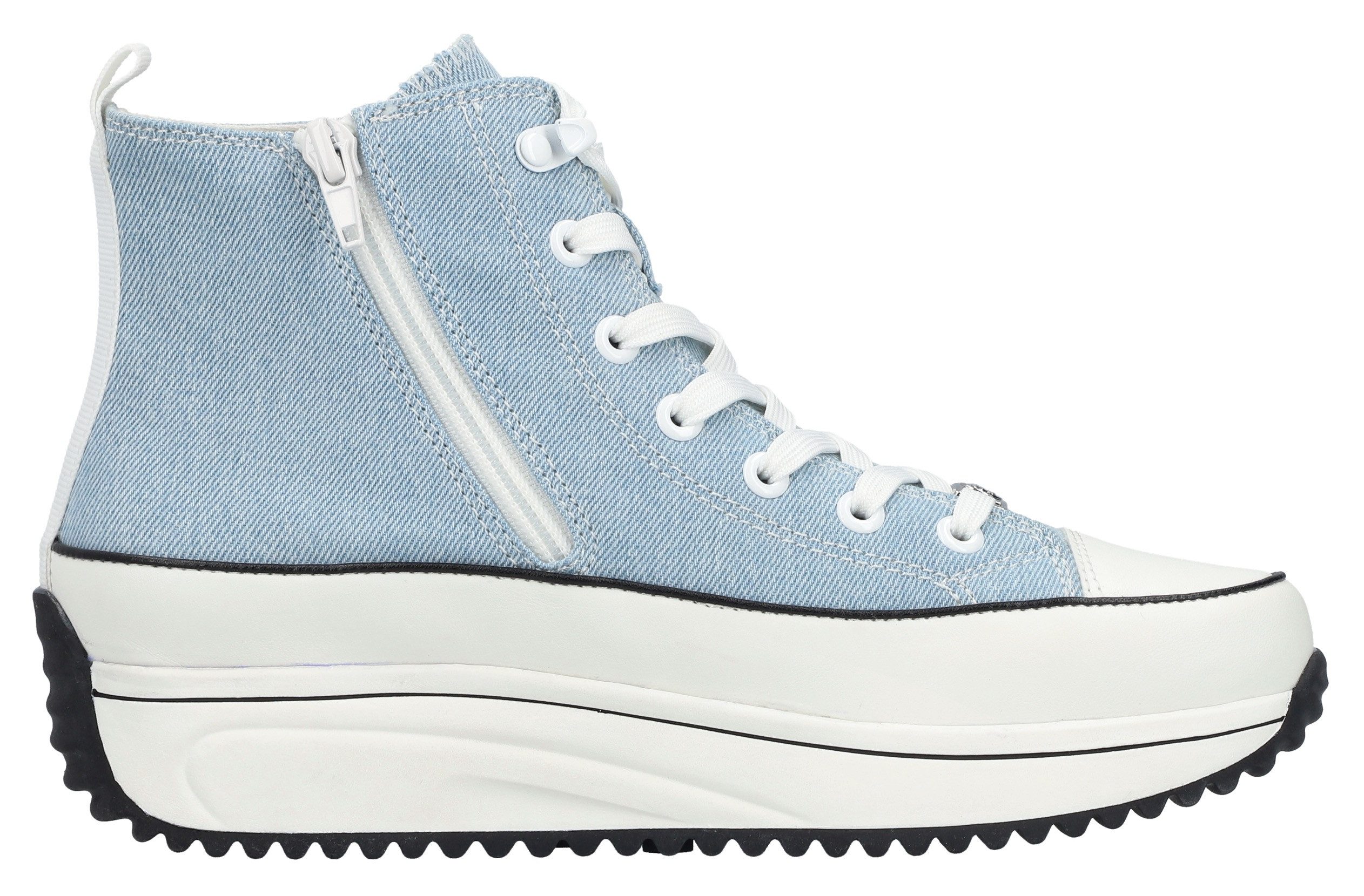 Rieker Sneakers plateau, high top sneakers, veterschoenen in vegan-verwerking