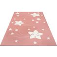 hanse home vloerkleed voor de kinderkamer stardust sterrenstof, korte pool, kinderkamer, slijtvast, gemakkelijk in onderhoud roze