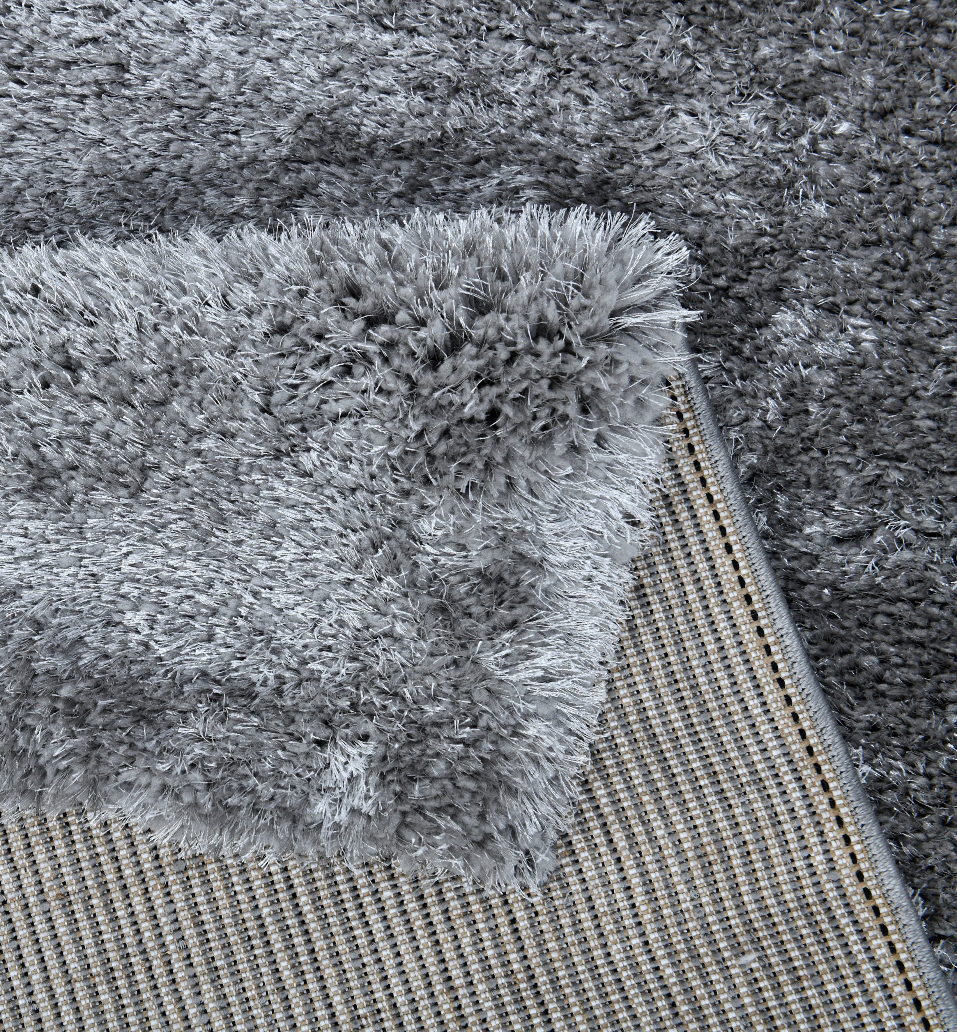 my home Set slaapkamerkleedjes Malin Hochflor, shaggy, effen kleuren, lichte glans, microvezel, onderhoudsvriendelijk