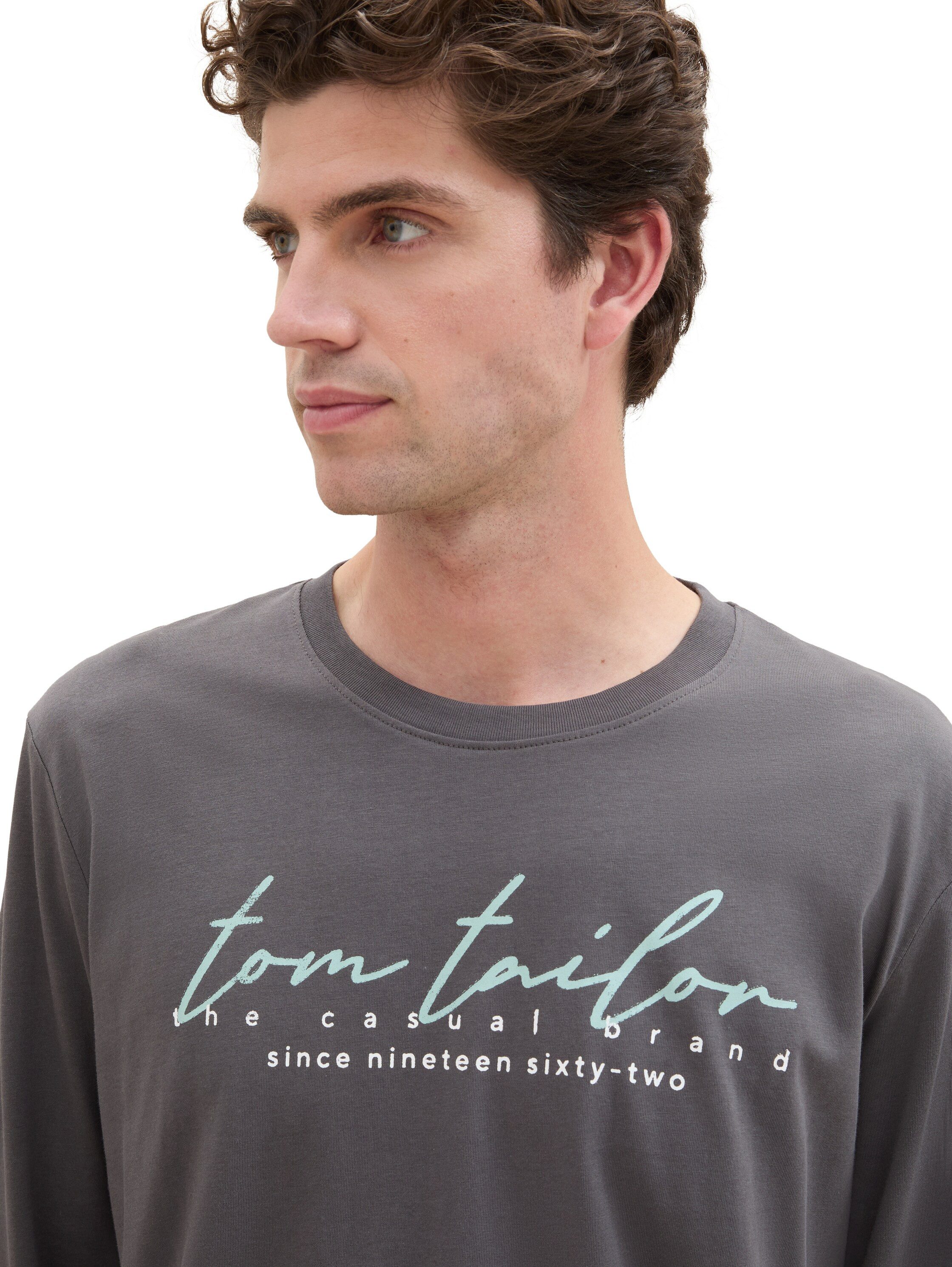 Tom Tailor Shirt met lange mouwen met logoprint
