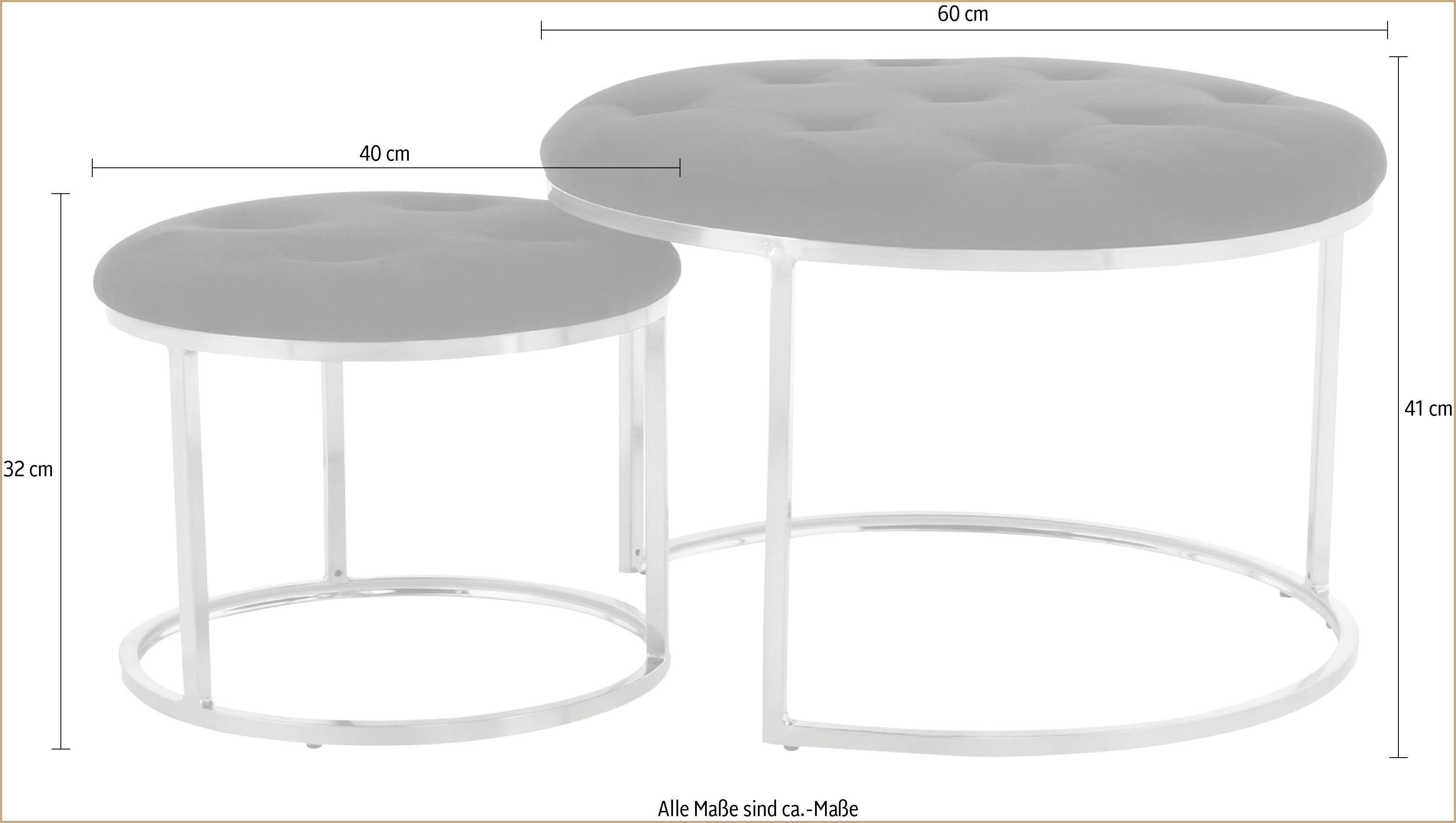 Kayoom Zithoek Hocker Becky 825 set van 2 veelzijdig te gebruiken, modern, onderhoudsvriendelijk, ronde vorm (set, 2-delig)