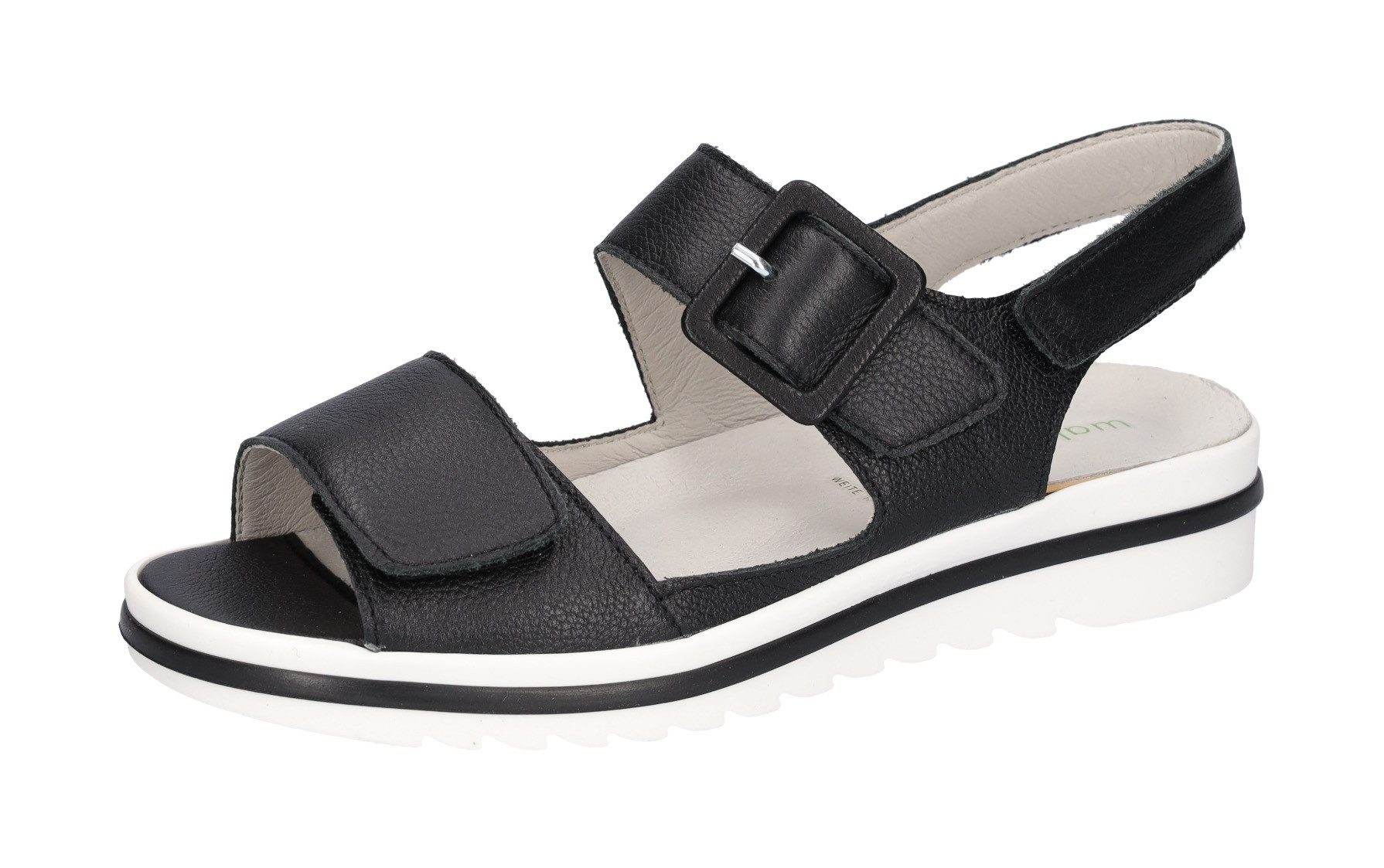 Waldläufer Sandalen HAKURA zomerschoen, sandaal, sleehak, met profielzool, breedte h dames sandaaltjes maat 5 (38) zwart