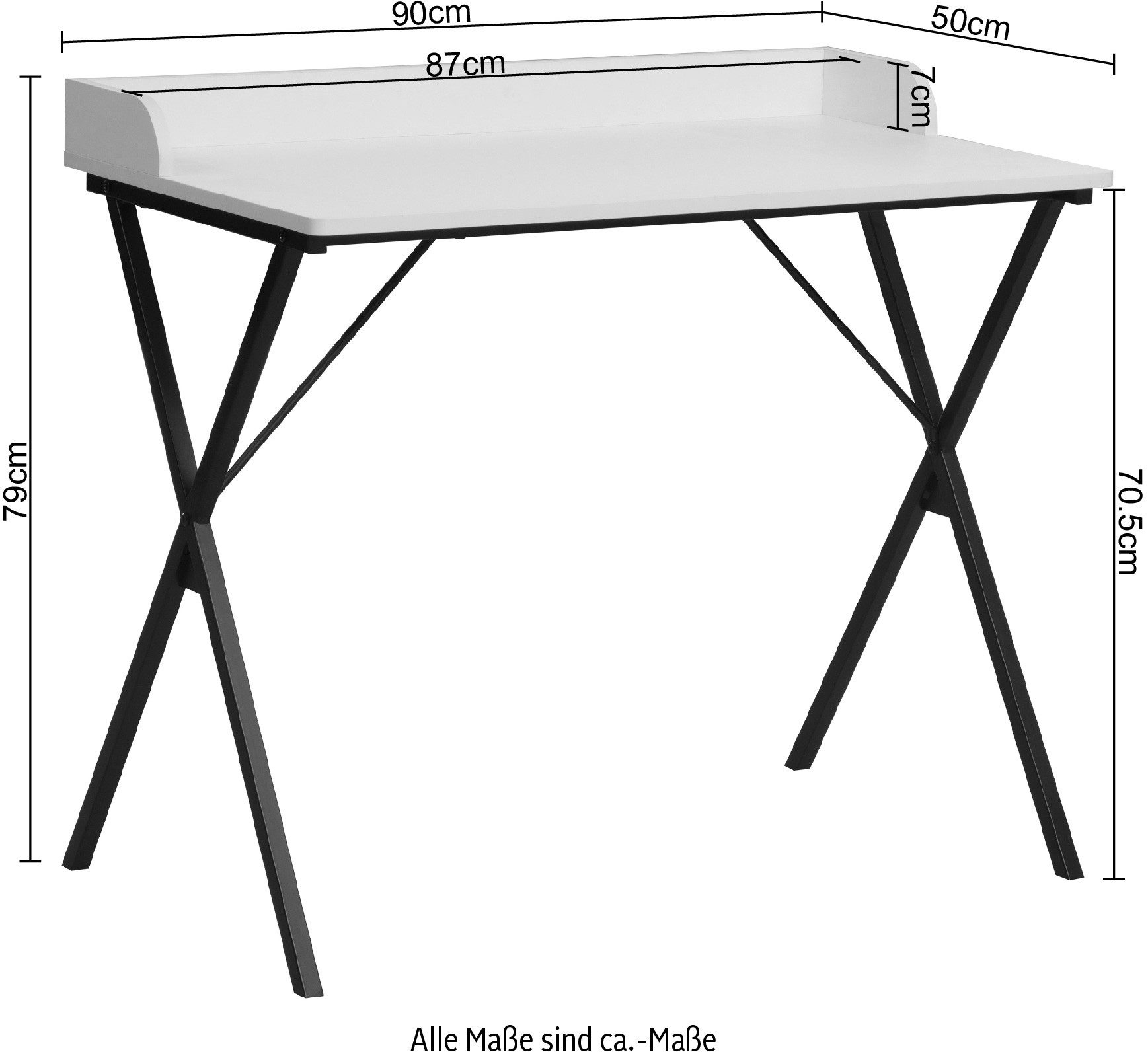 Home affaire Kantoormeubelset Forres, bestaand uit bureau & rek Metalen frame, afzonderlijk instelbaar, FSC®-gecertificeerd (2-delig)