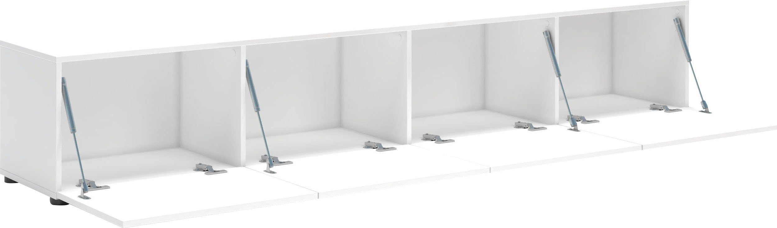 INOSIGN Tv-meubel Mister, TV-meubel, TV-bank, TV-kast, TV-meubels met 4 kleppen, volledig hoogglans gelakt, breedte 225 cm