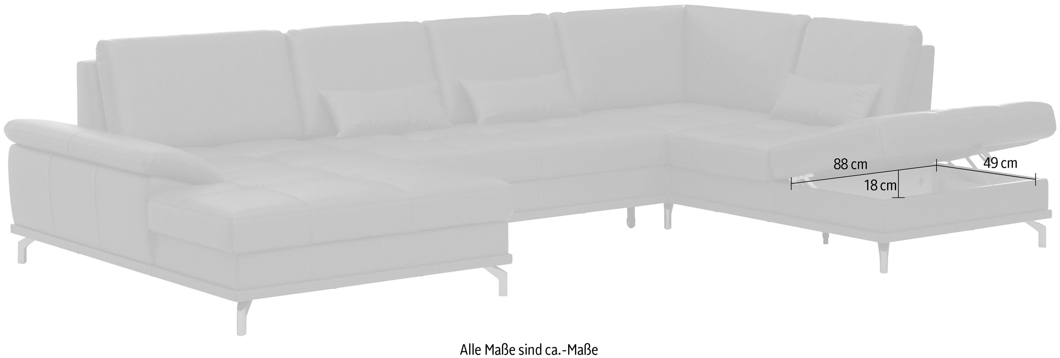 Places of Style Zithoek Costello U-vorm, met zitdiepteverstelling, armleuningverstelling en