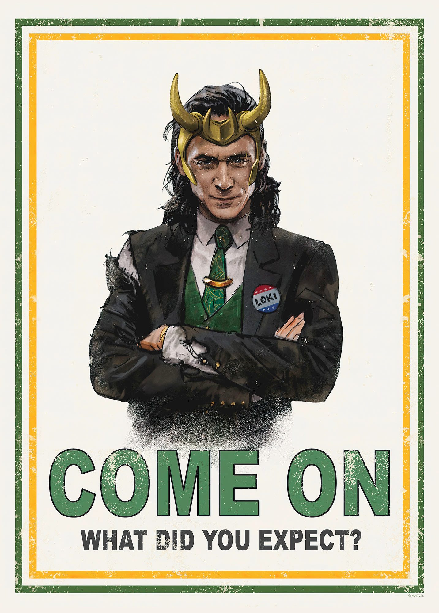 Komar Artprint Loki for President 300 x 280 cm (breedte x hoogte) - behang, vlies, woonkamer, slaapkamer (1 stuk)