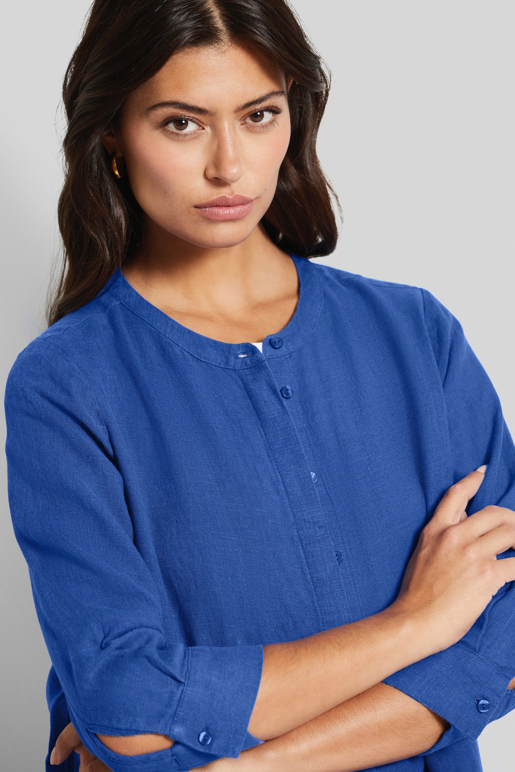 Bugatti Blouse met lange mouwen met verborgen knoopsluiting