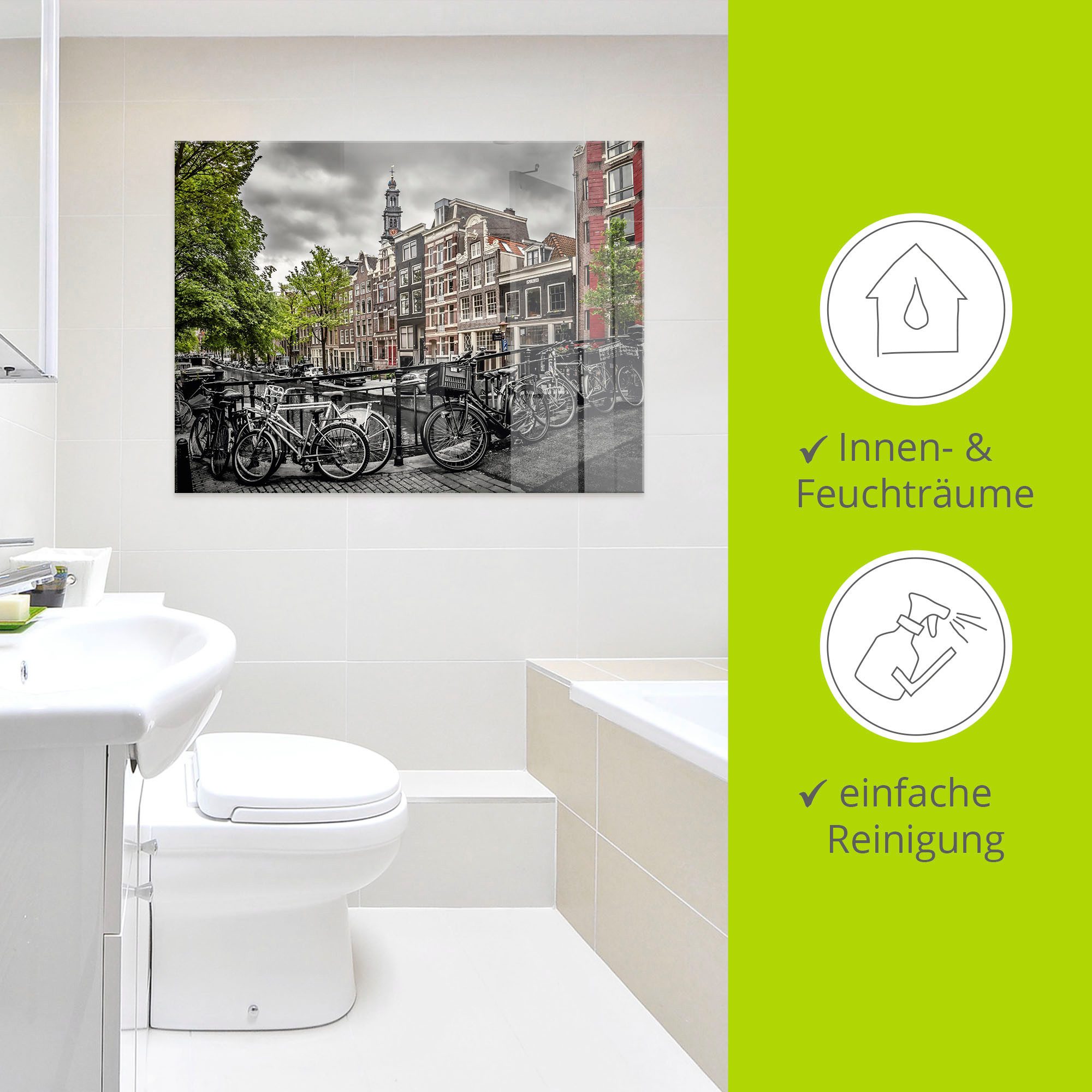 Artland Print op glas Amsterdam Bloemgracht I