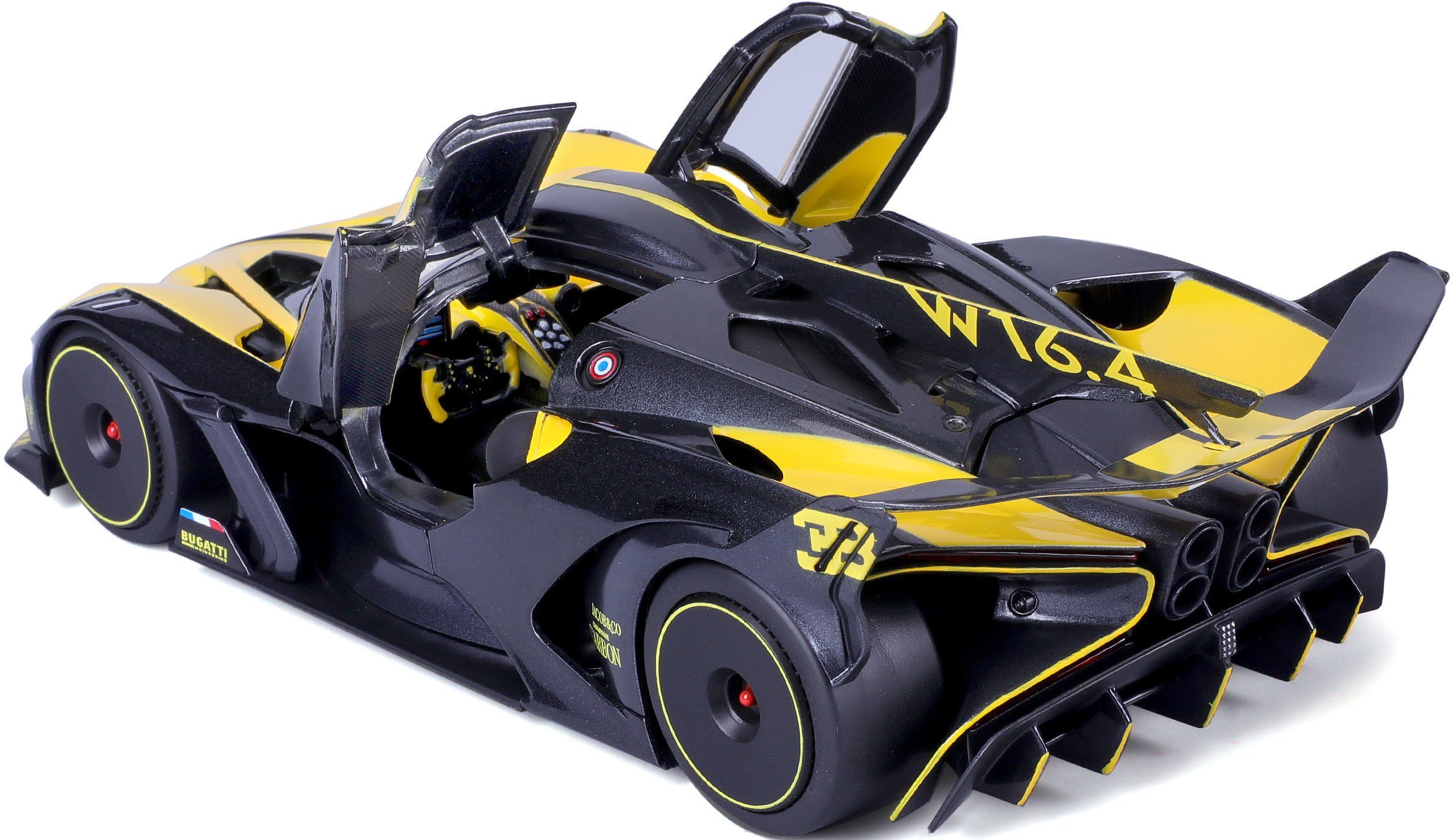 Bburago Auto op schaal Bugatti Bolide, geel/zwart