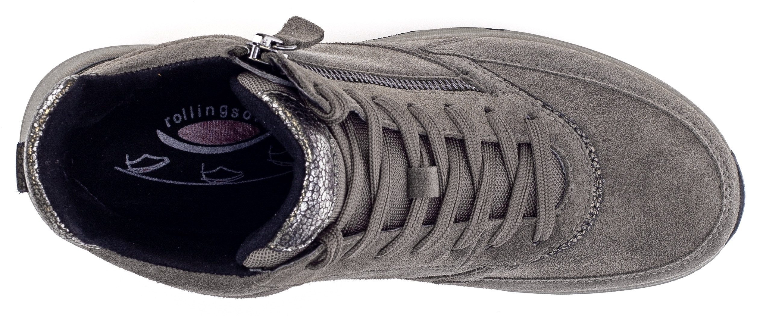 Gabor Rollingsoft Sneakers met sleehak , vrijetijdsschoen, veterschoen, veterschoenen met uitneembare binnenzool