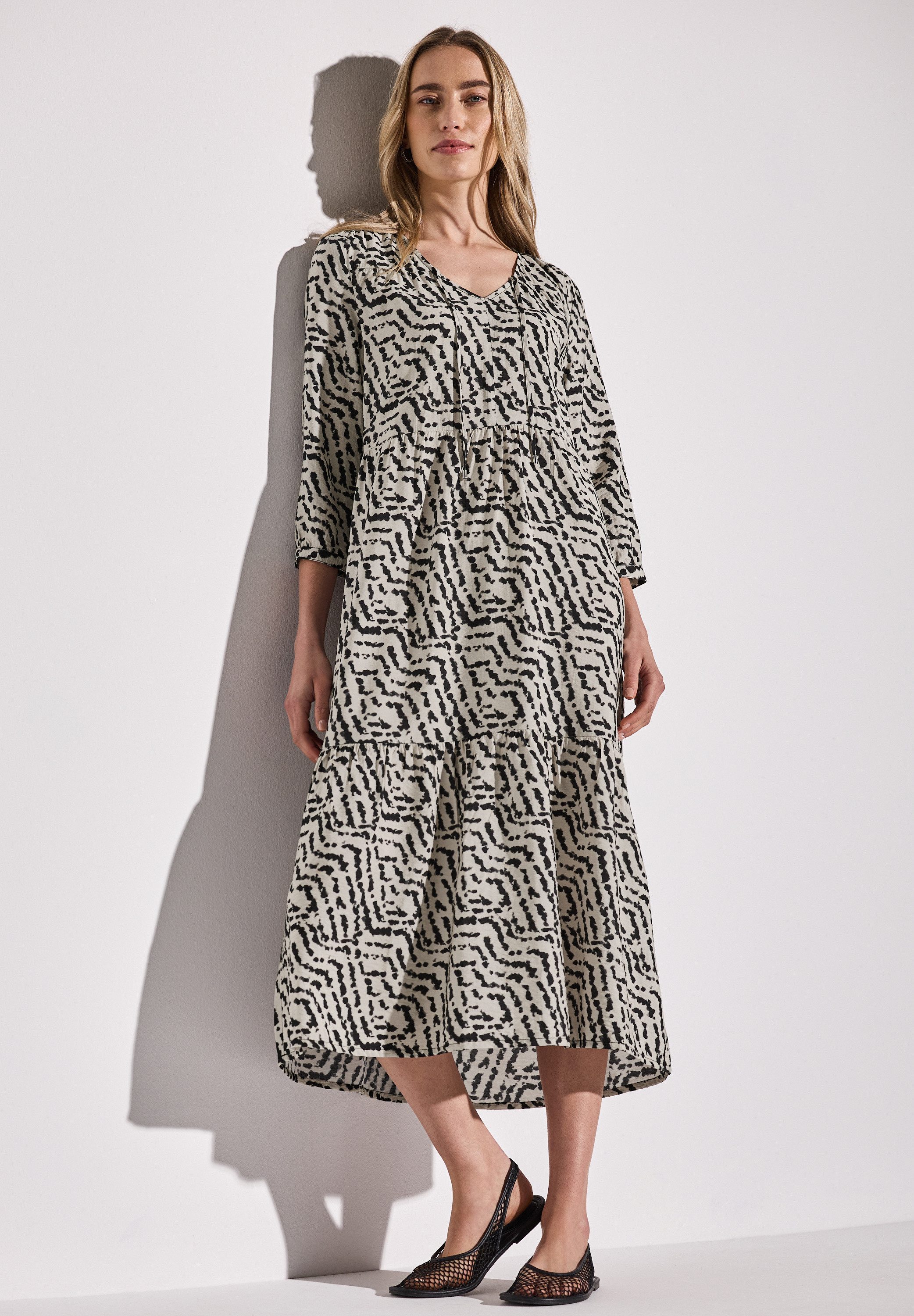 STREET ONE Tuniekjurk met ruches dames blousejurken maat 40 beige