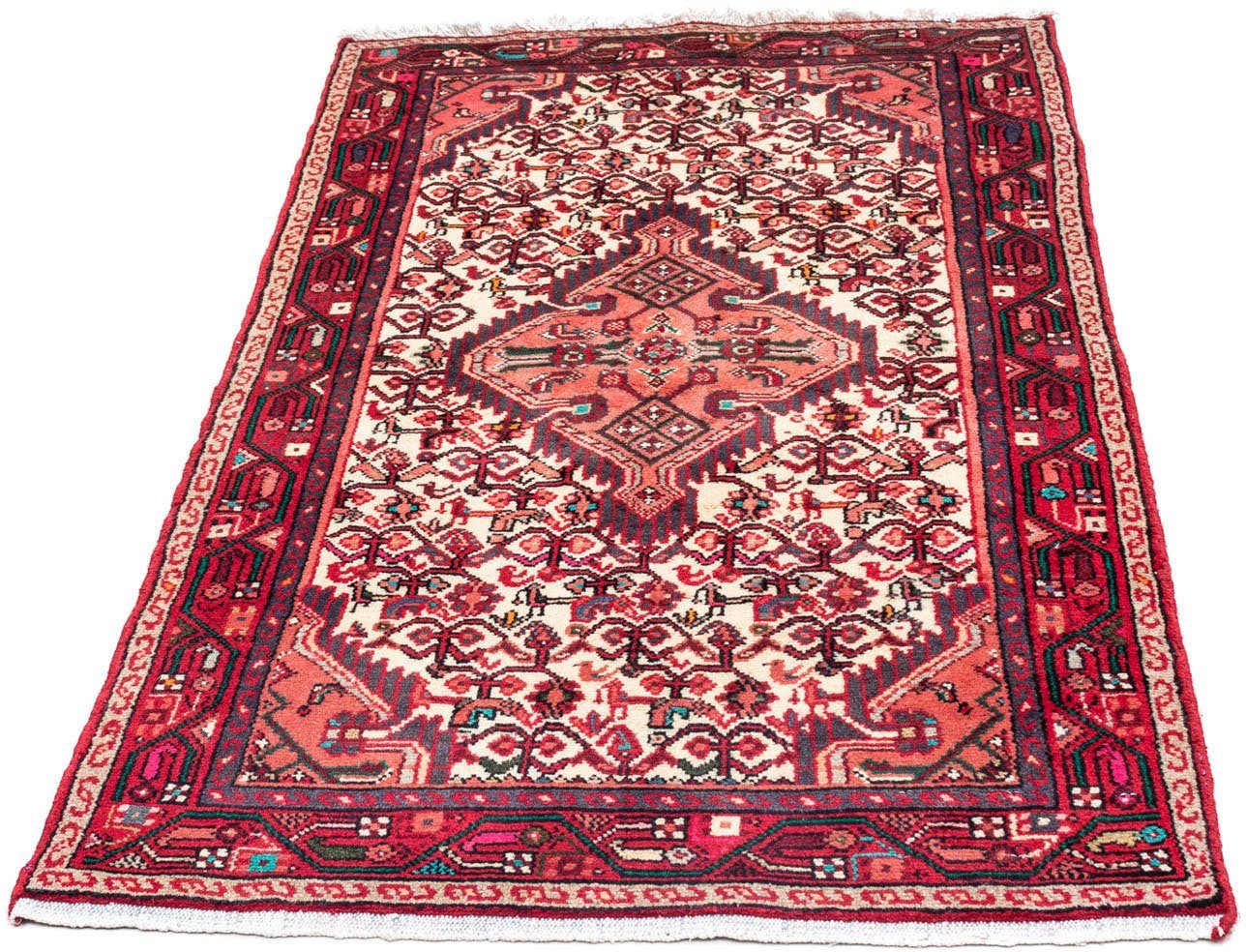 morgenland Wollen kleed Hamadan medaillon rosso 116 x 77 cm Handgeknoopt