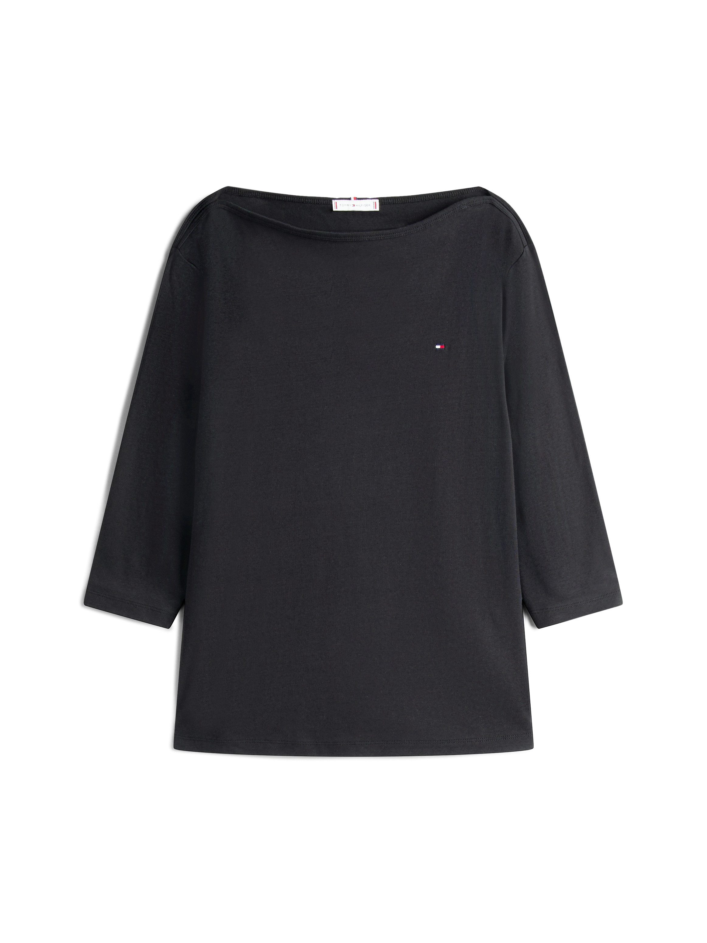Tommy Hilfiger Curve T-shirt CRV SLIM CODY BOAT-NK 3/4SLV in grote maten, 3/4 mouwen, logoborduring