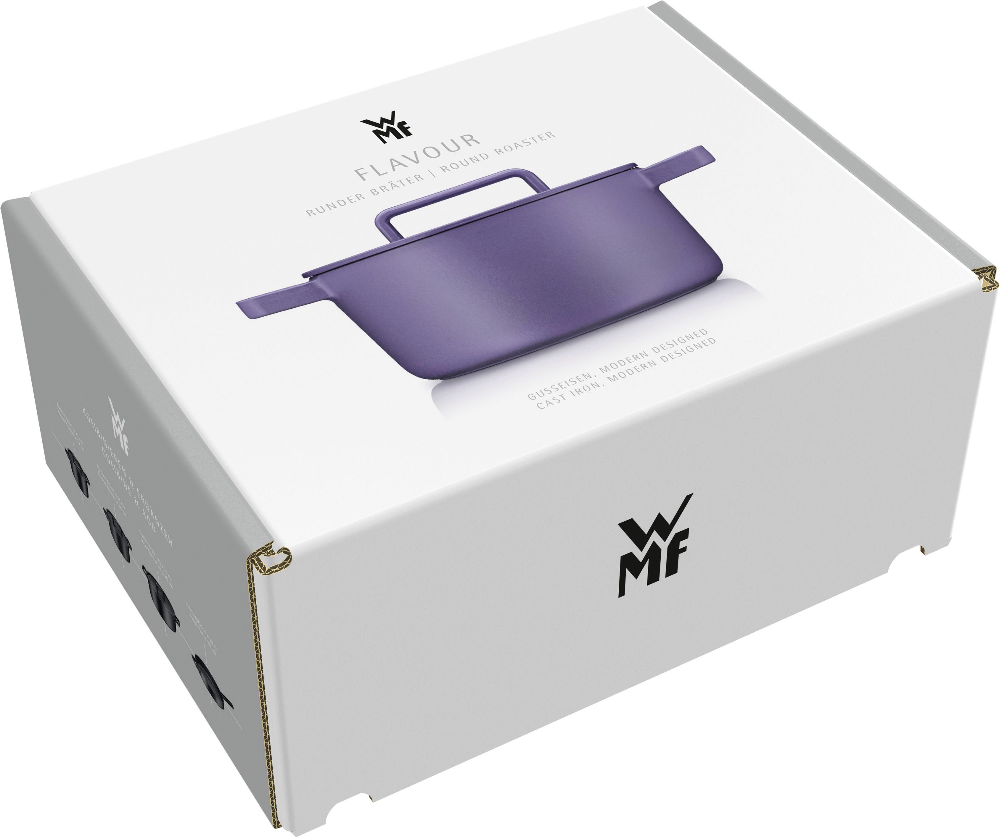 WMF Braadpan Flavour, Ø 24 cm 5,2 liter, gietijzeren kookgerei, deksel met condensatienoppen