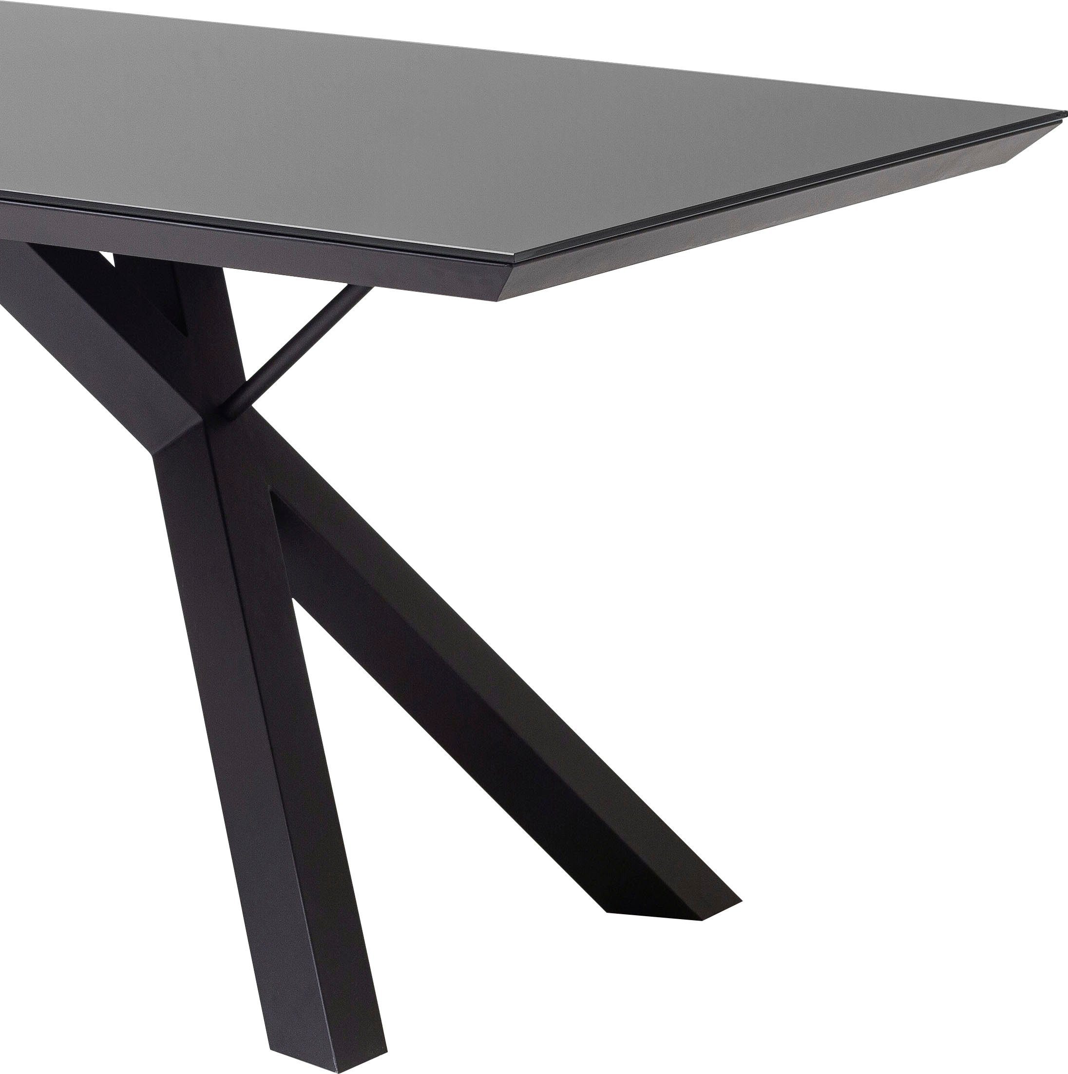 MCA furniture Eettafel Everett, TOPSELLER! met glazen blad, modern, onderhoudsvriendelijk, metalen frame