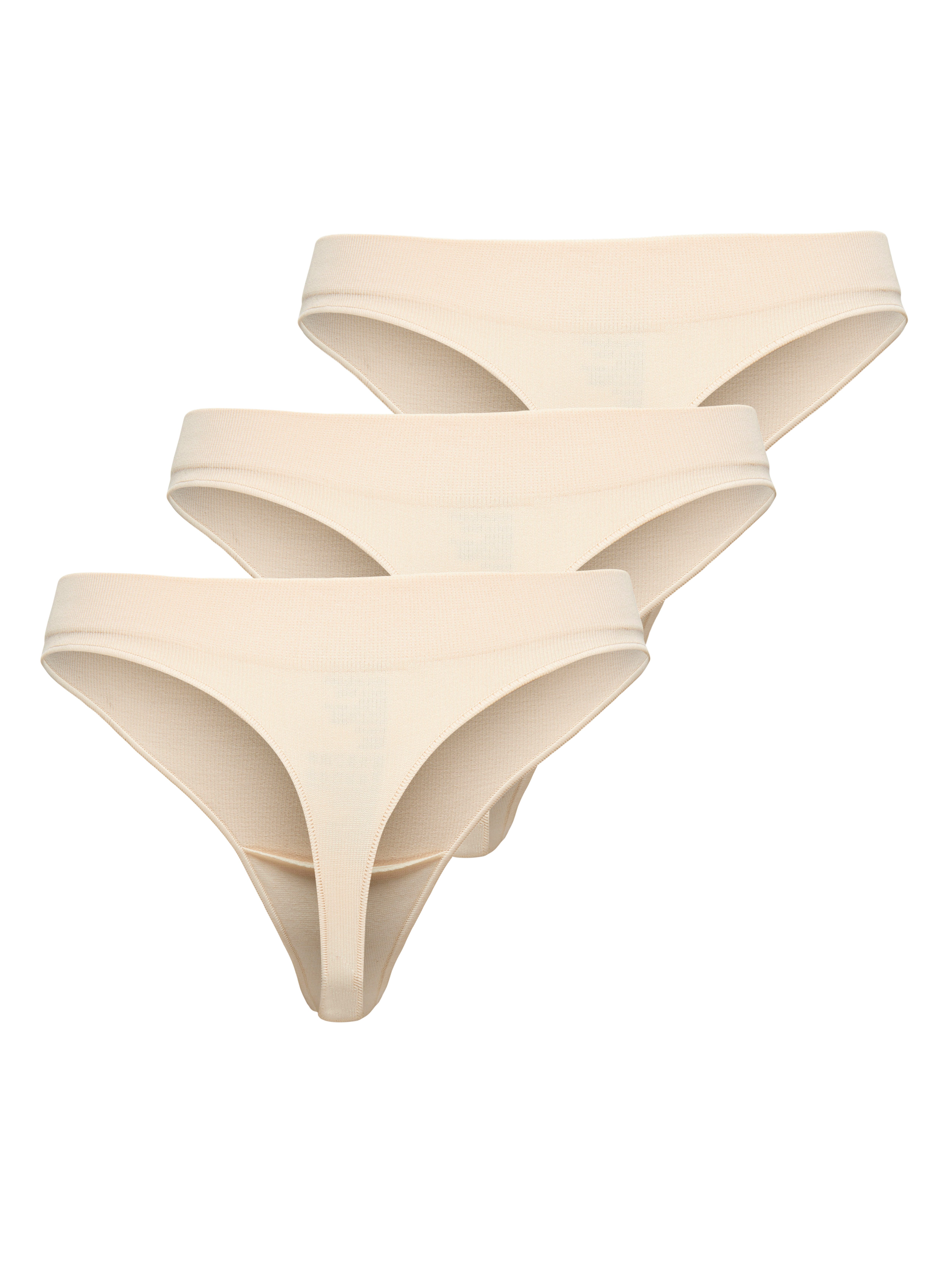 Only T-string ONLVICKY RIB S-LESS THONG 3-PK NOOS (set, 3 stuks)