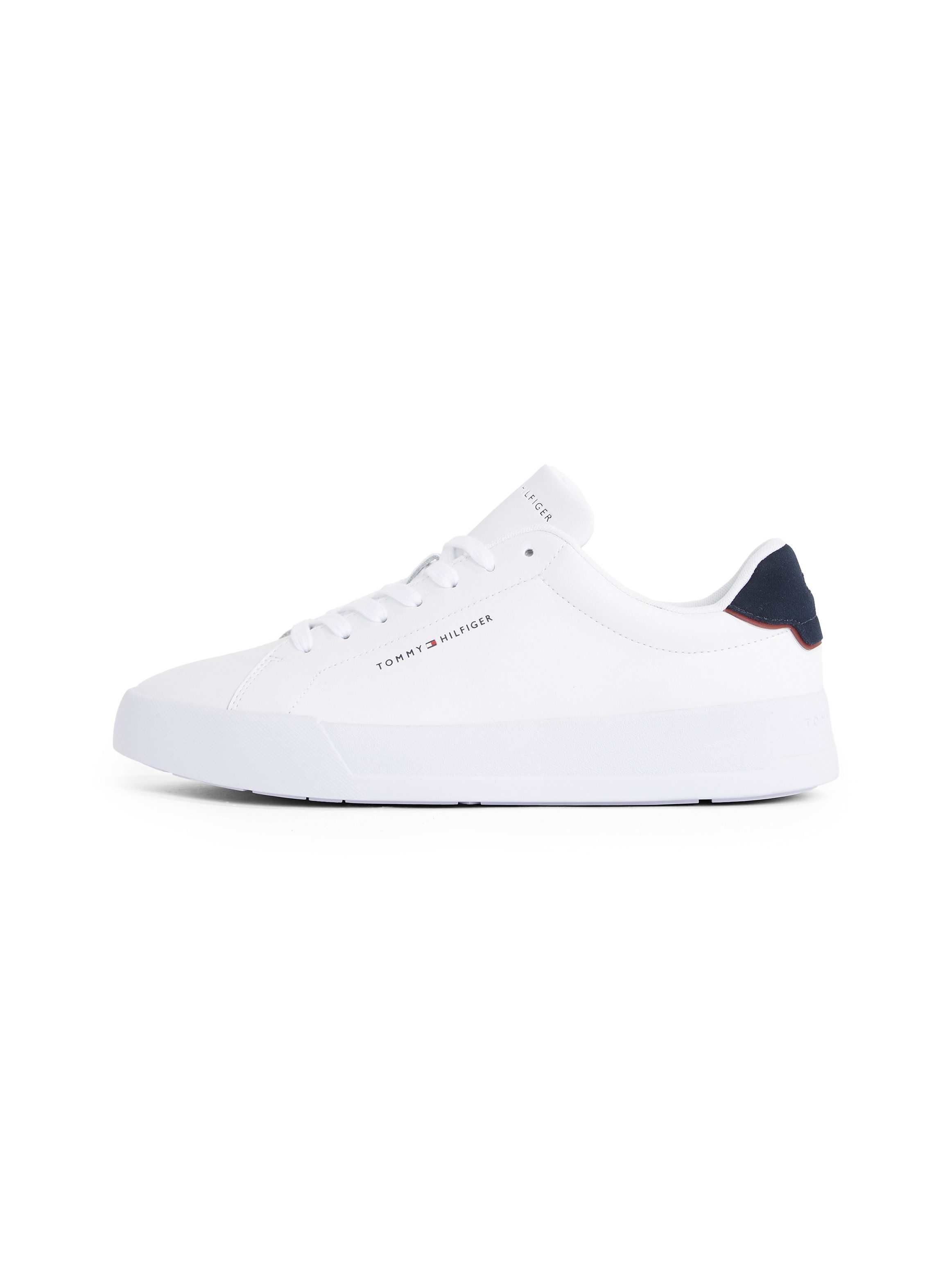 Tommy Hilfiger Sneakers TH COURT LTH DETAIL ESS , vrijetijdsschoen, lage schoen, veterschoen met zijlijk logo-opdruk