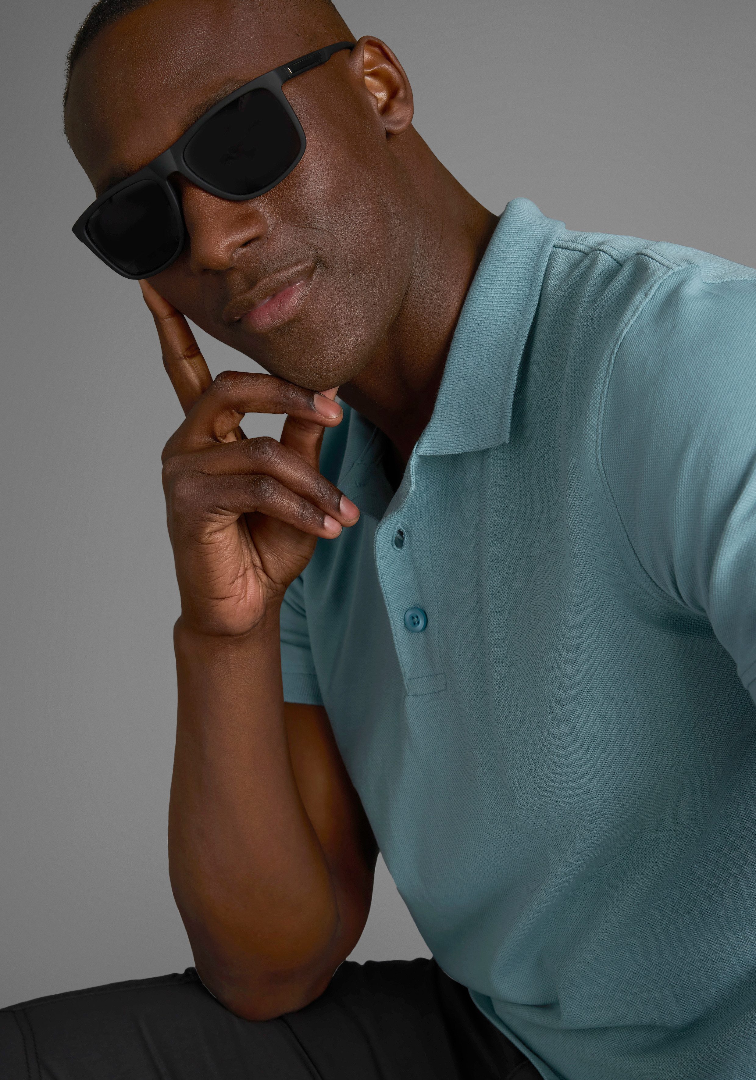 Man's World Poloshirt Korte mouwen, losse pasvorm, effen